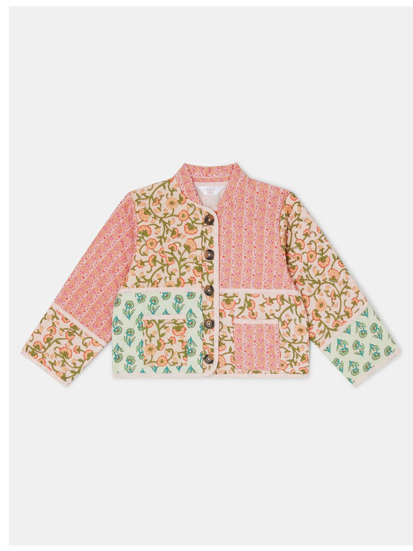 Accessorize Girls Floral Patchwork Jacket - Pink
