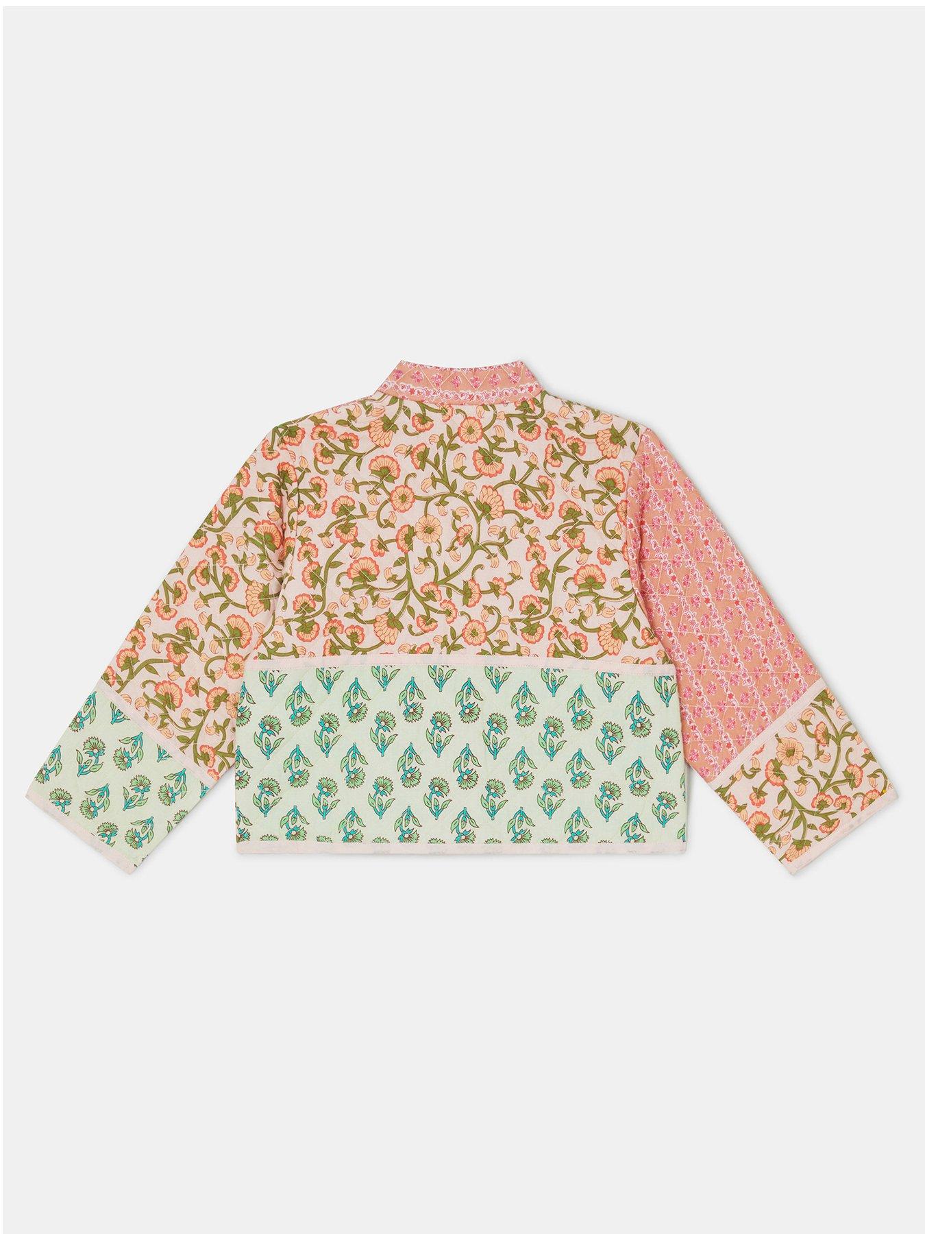 Image 2 of 3 of Accessorize Girls Floral Patchwork Jacket - Pink
