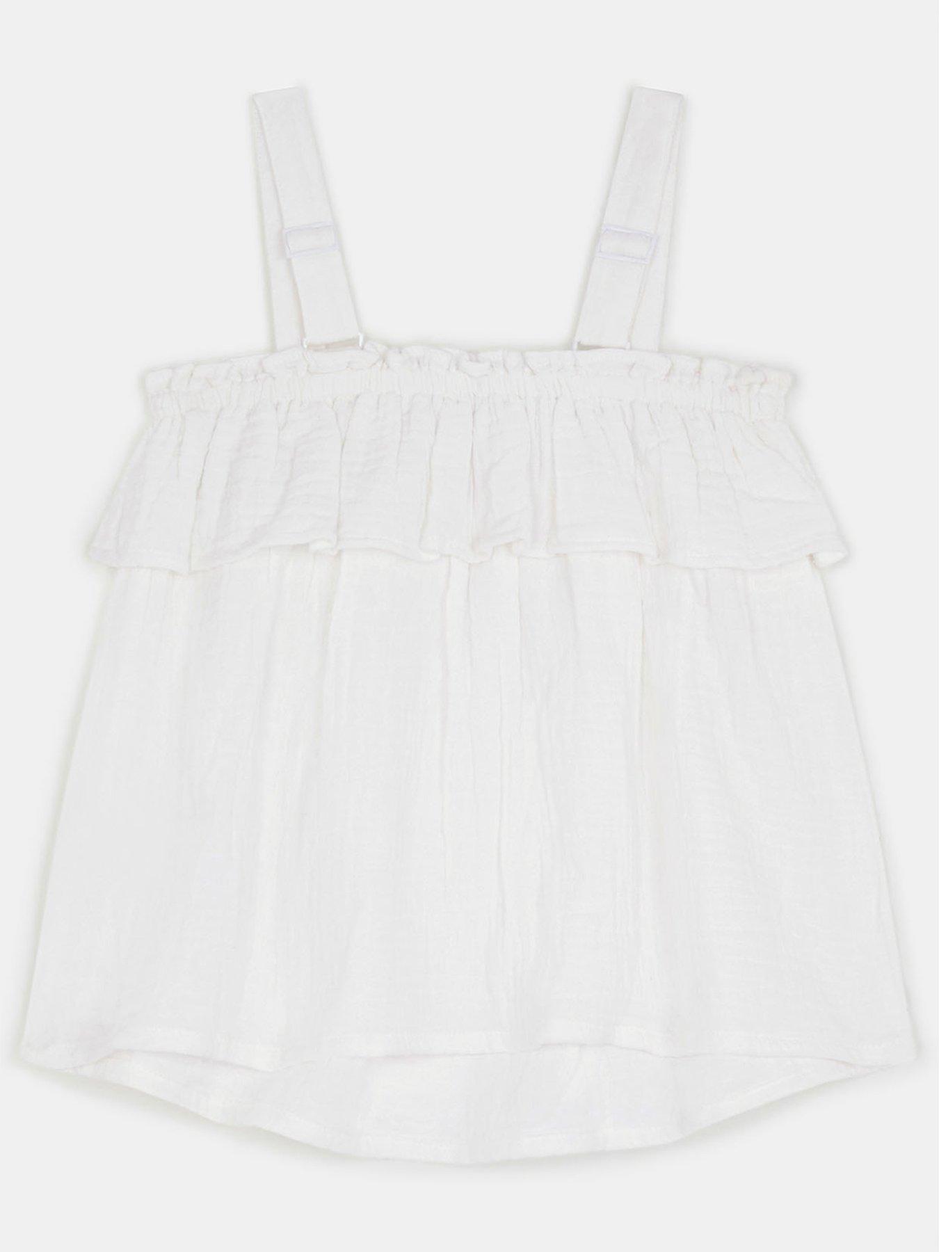 Image 2 of 3 of Accessorize Girls Embroidered Sea Life Cami Top - White