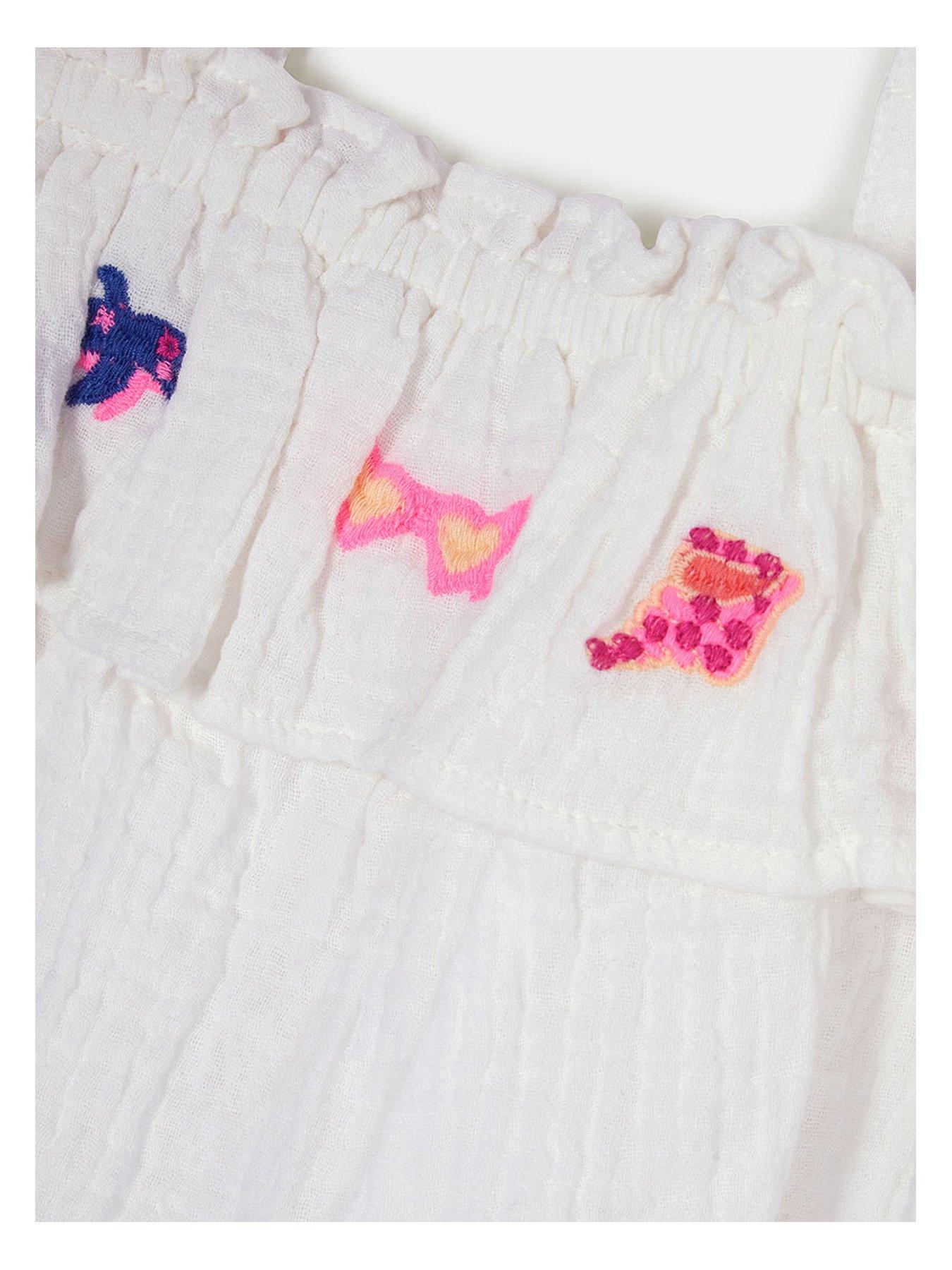 Image 3 of 3 of Accessorize Girls Embroidered Sea Life Cami Top - White
