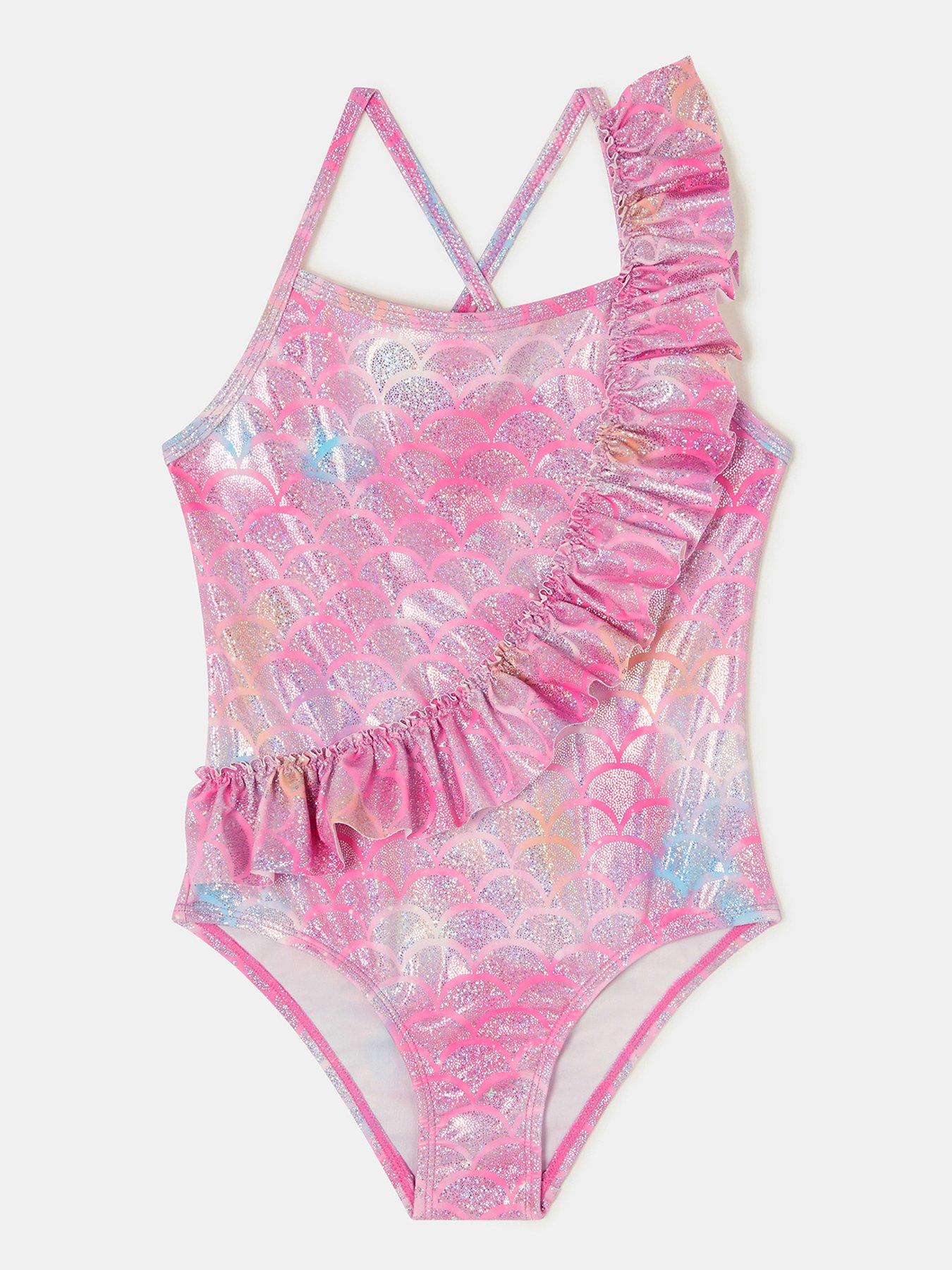 Image 1 of 3 of Accessorize Girls Mermaid Swimsuit - Pink