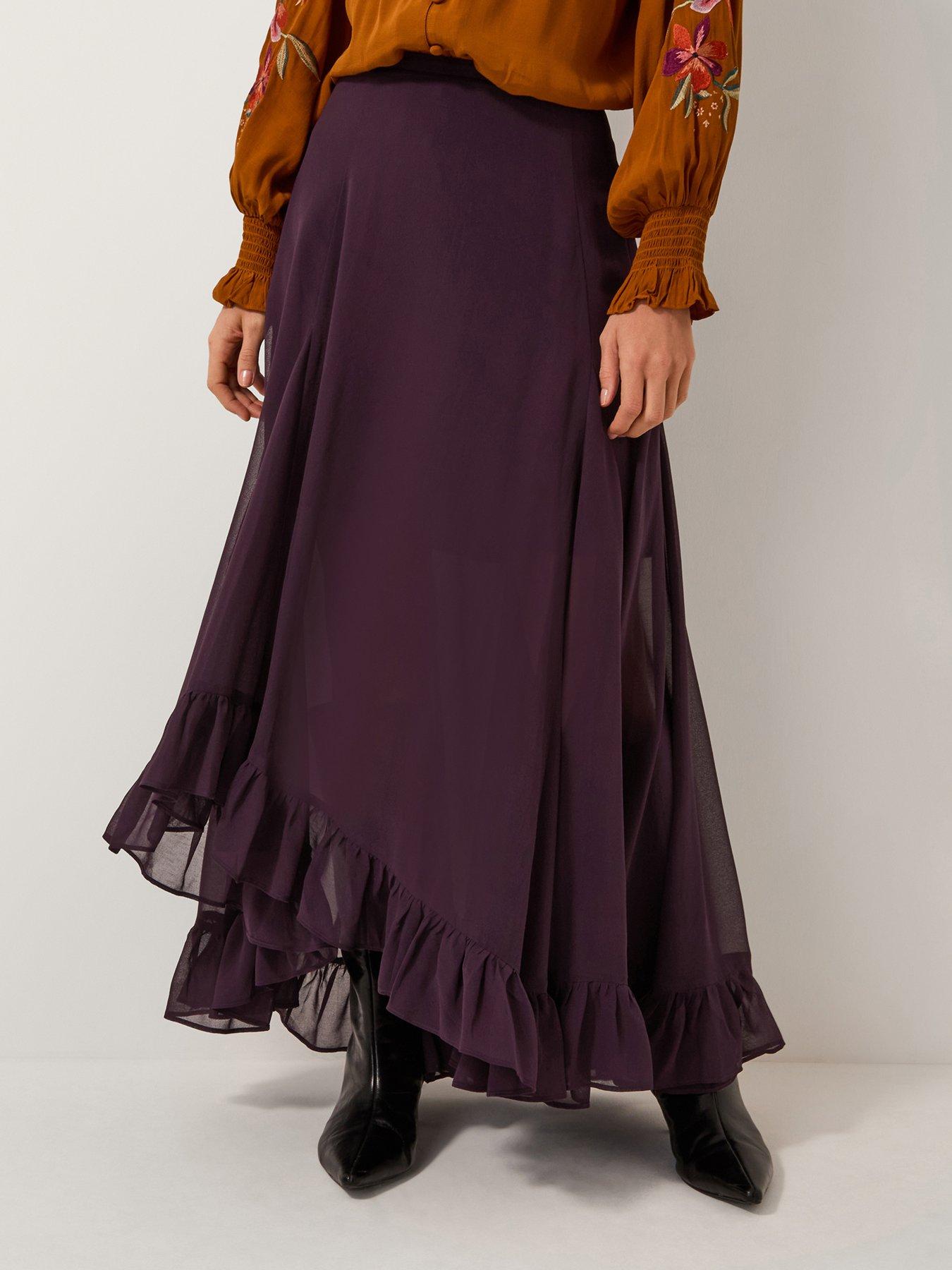 Monsoon Elsie Maxi Skirt - Purple