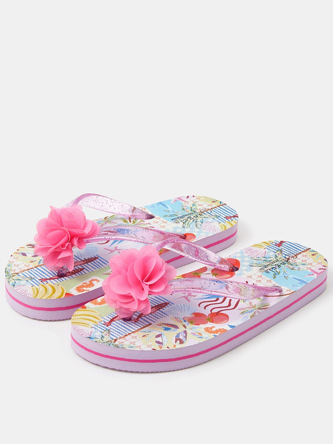 Accessorize Girls Corsage Flip Flops - Multi