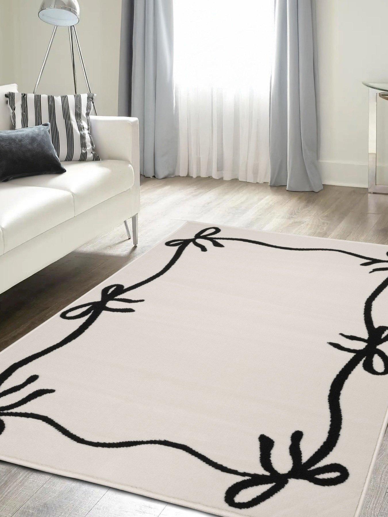 The Very Collection: Maestro Bow Border Rug - Monochrome
