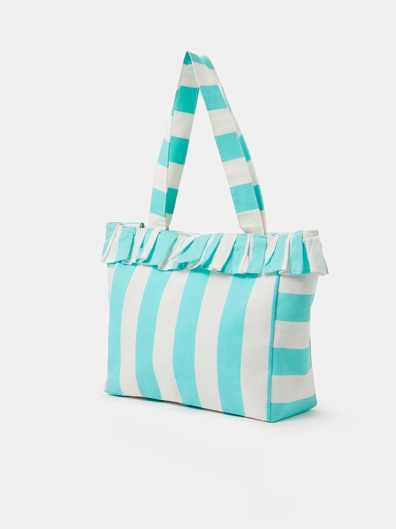 Image 2 of 4 of Accessorize Girls Stripe Slogan Tote Bag - Aqua