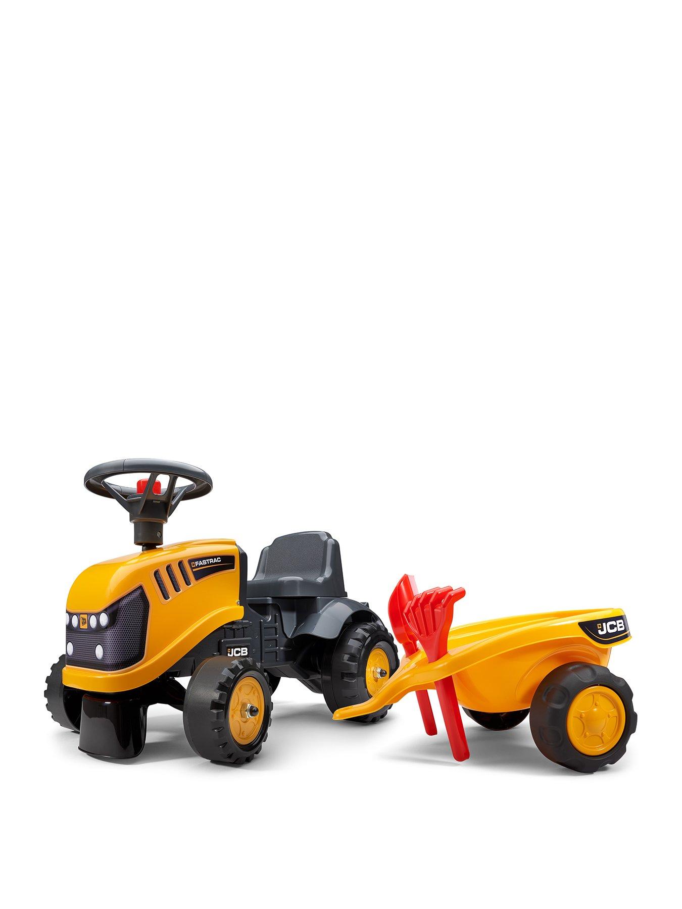 FALK Falk Baby JCB ride-on tractor with trailer, rake & shovel