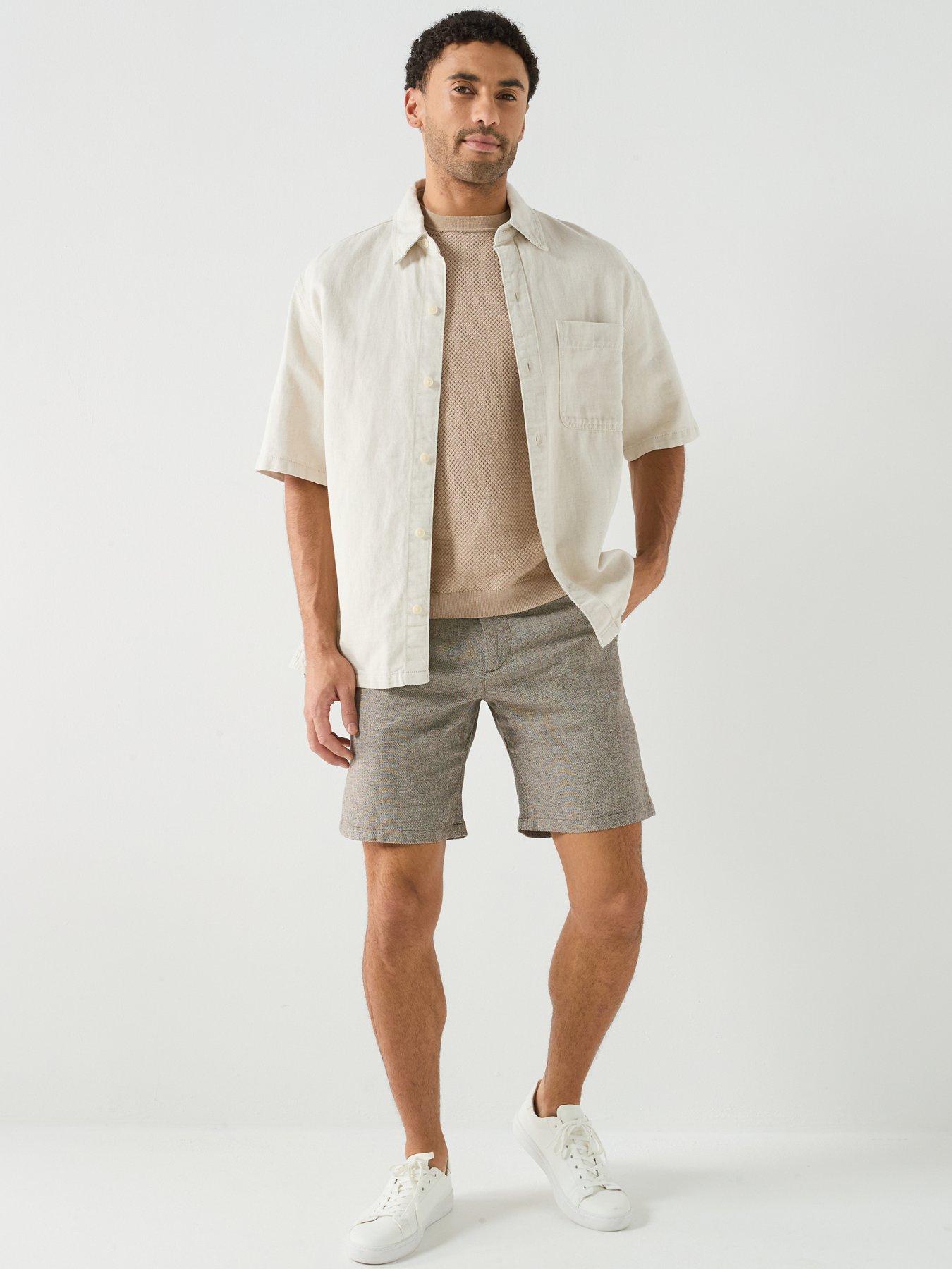 Image 3 of 6 of Selected Brody Slim Fit Linen Shorts