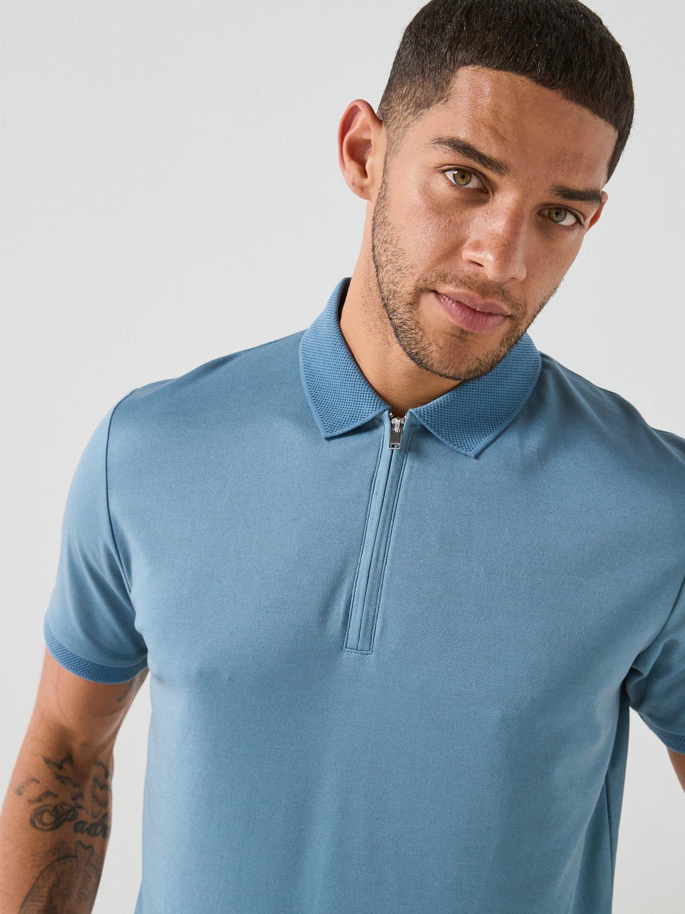 Image 4 of 4 of Selected Fave Zip Short Sleeve Polo Shirt