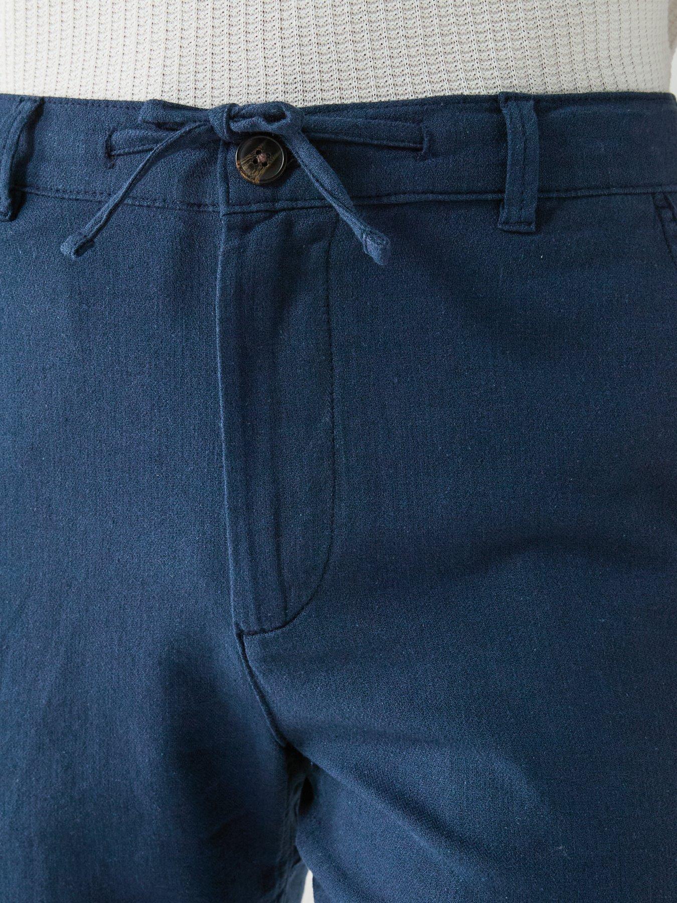 Image 4 of 6 of Selected Brody Slim Fit Linen Shorts - Navy