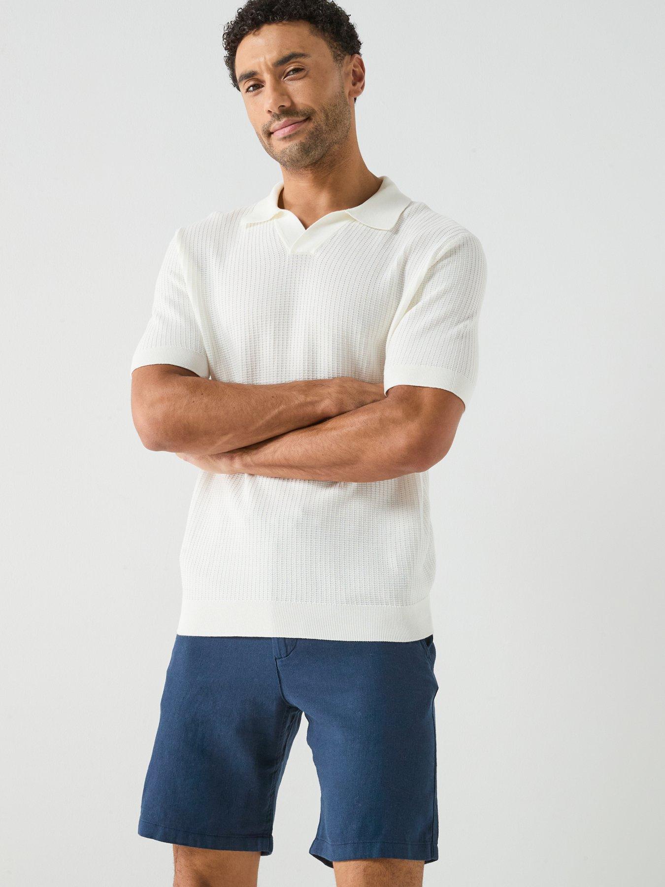 Image 5 of 6 of Selected Brody Slim Fit Linen Shorts - Navy