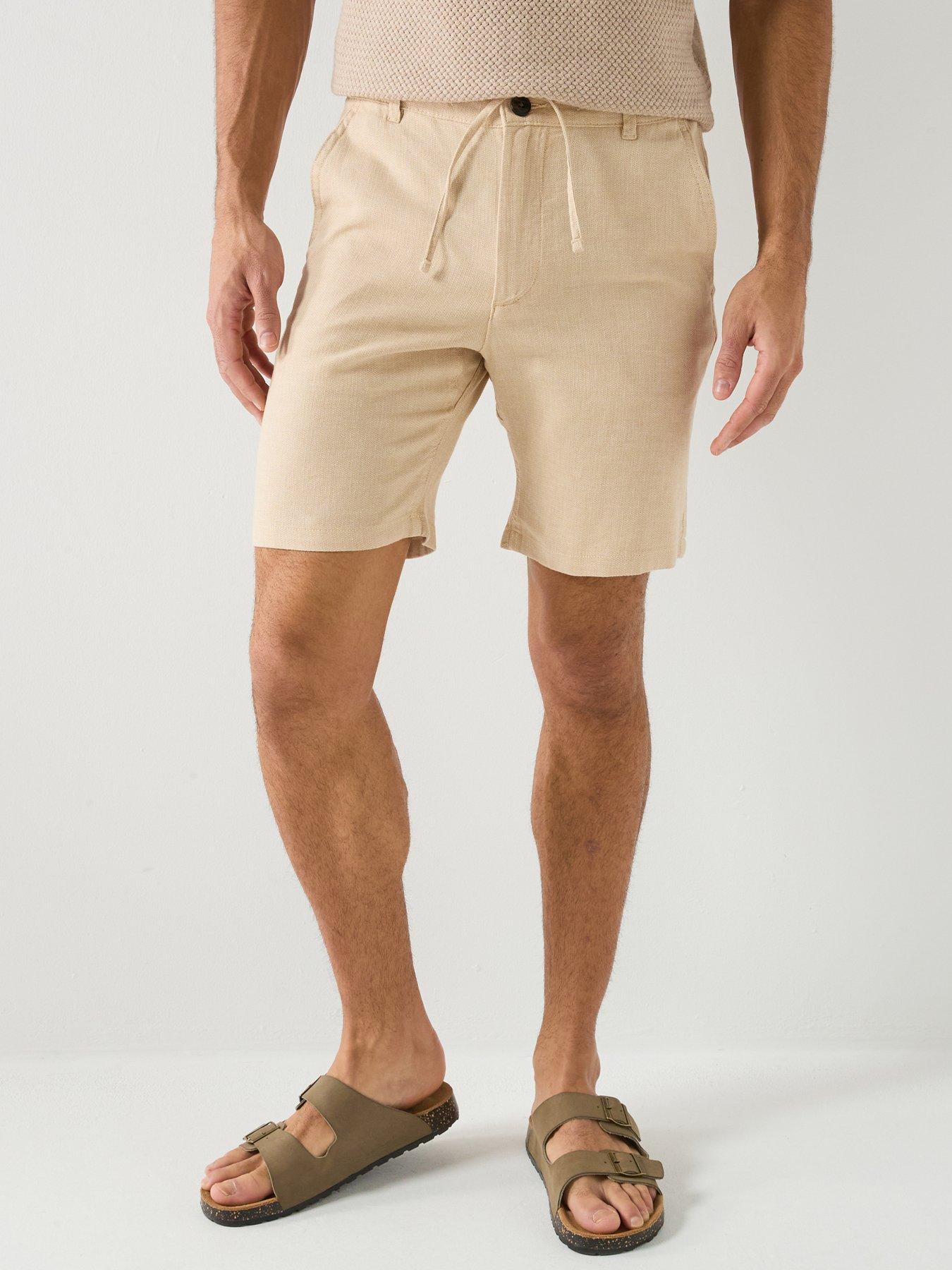 Selected Brody Slim Fit Linen Shorts, Incense, Size 2Xl, Men