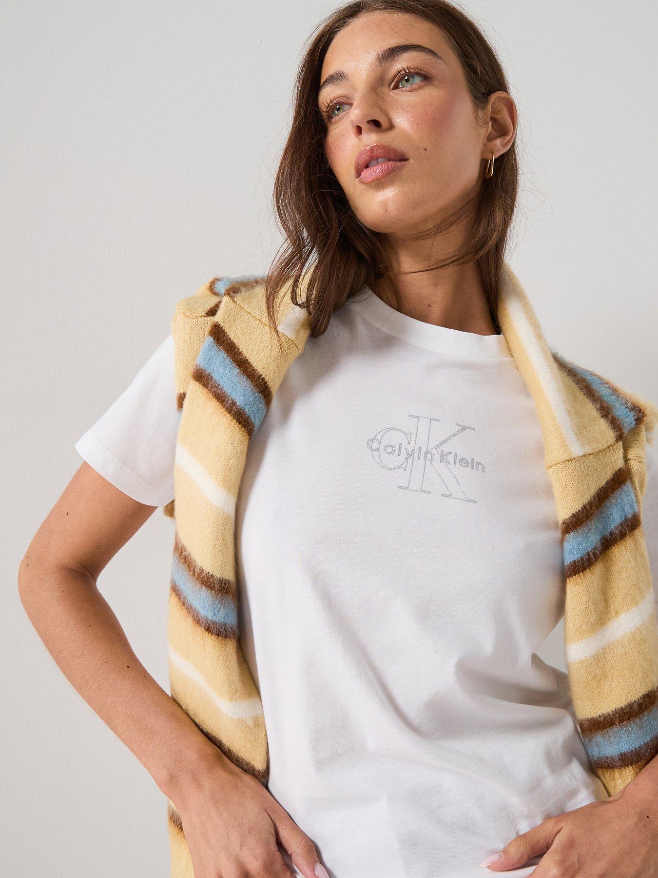 Calvin Klein Jeans Short Sleeve Classic Monologo T-Shirt - White