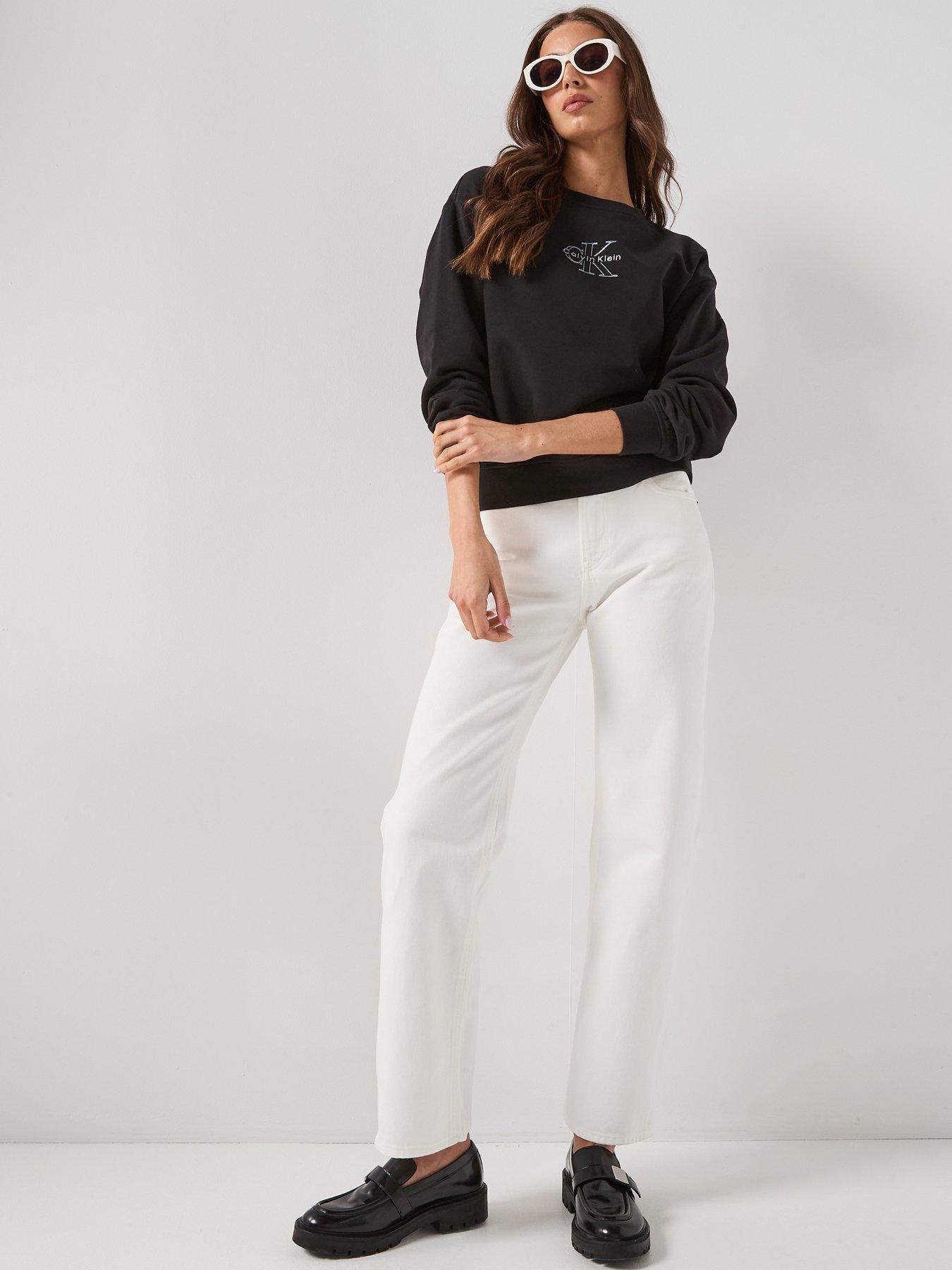 Image 3 of 6 of Calvin Klein Jeans Long Sleeve Crew Neck Sweatshirt - Black