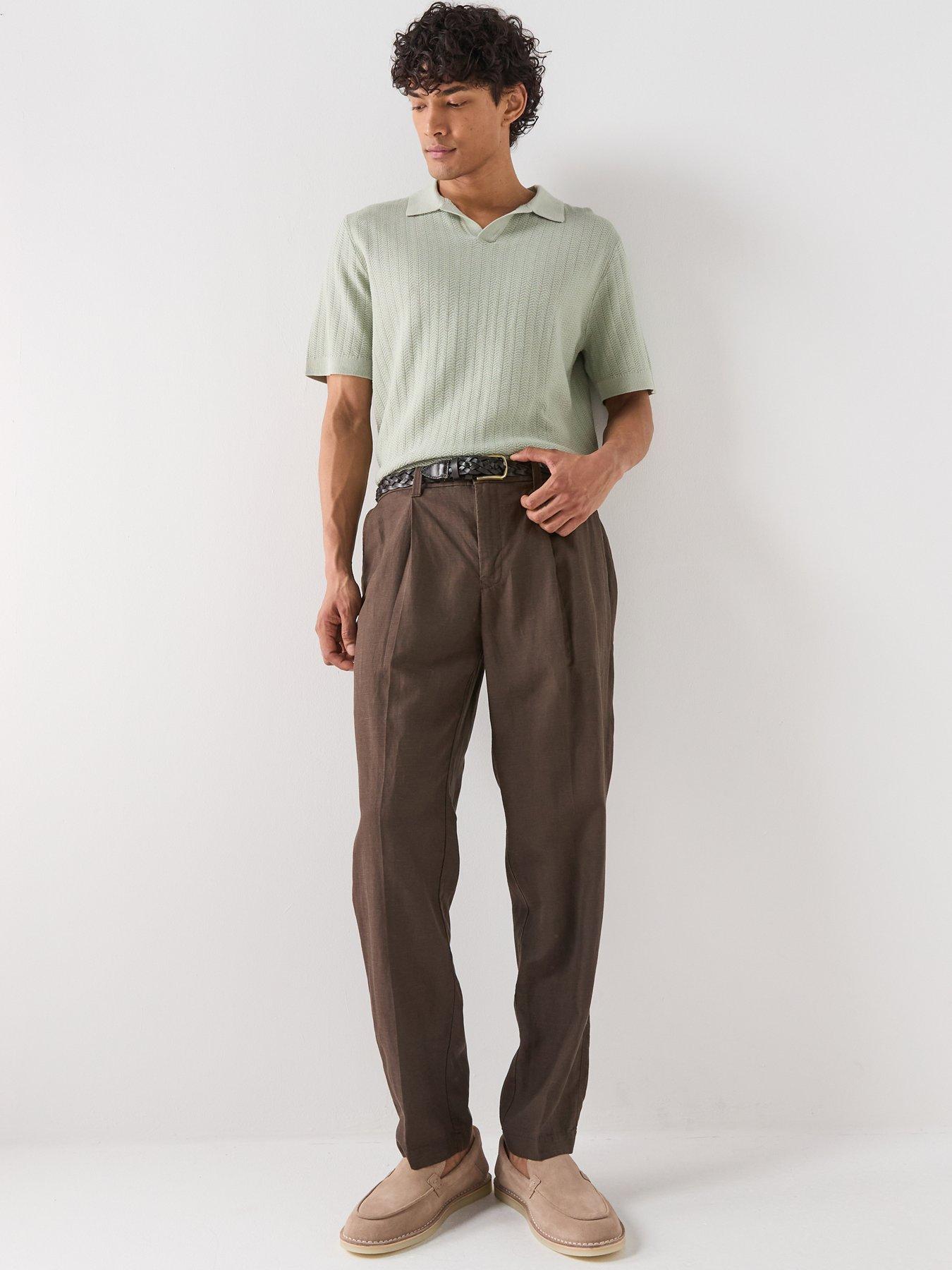 Image 3 of 5 of Selected Selected Mattis Linen Blend Open Collar Polo Shirt