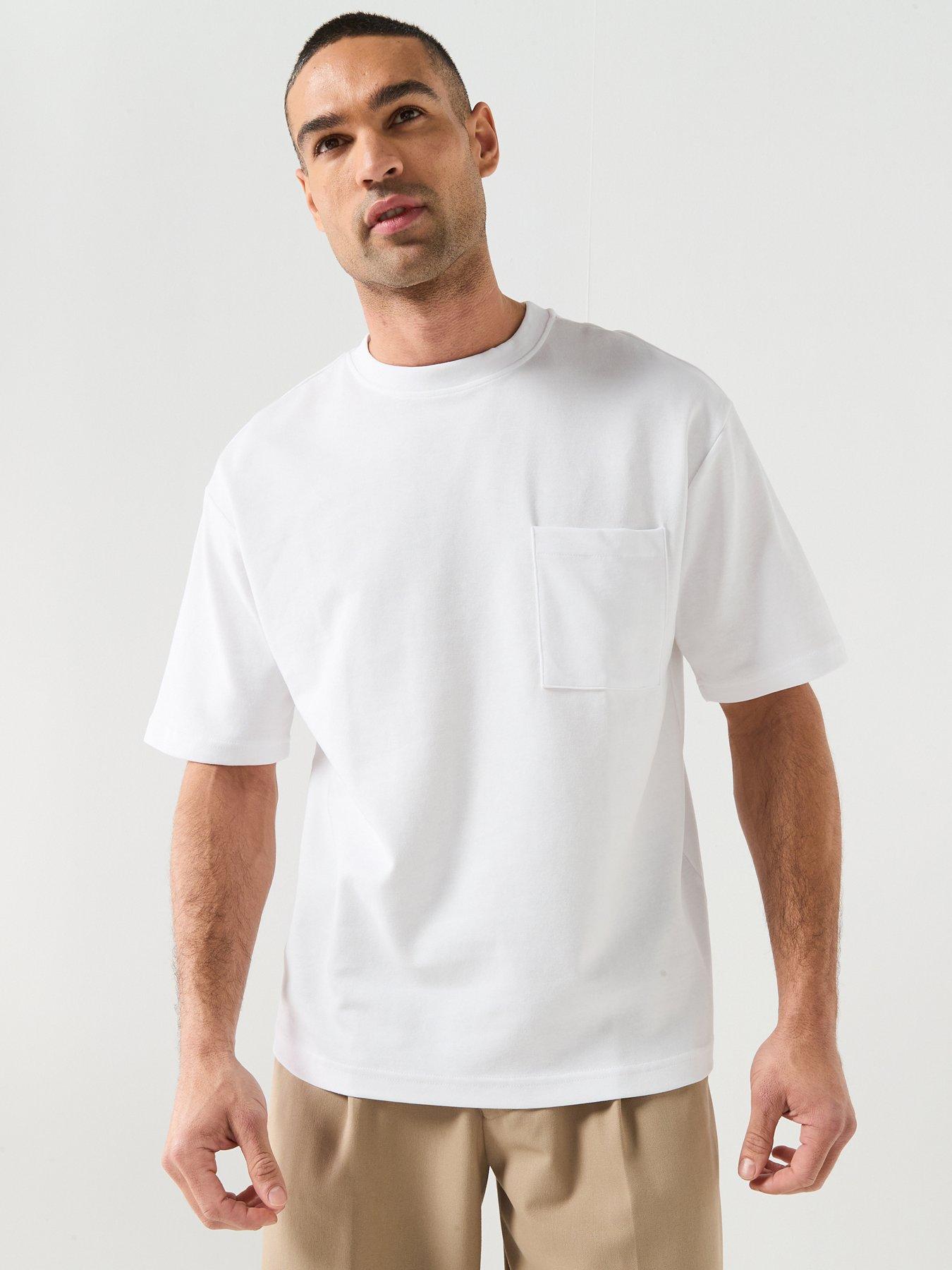 Selected Homme Oscar Pocket Detail T-Shirt - White