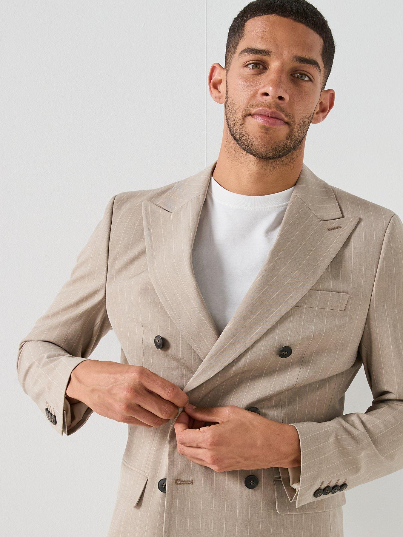 Image 4 of 4 of Selected Selected Liam Pinstripe Double Breasted Suit Jacket