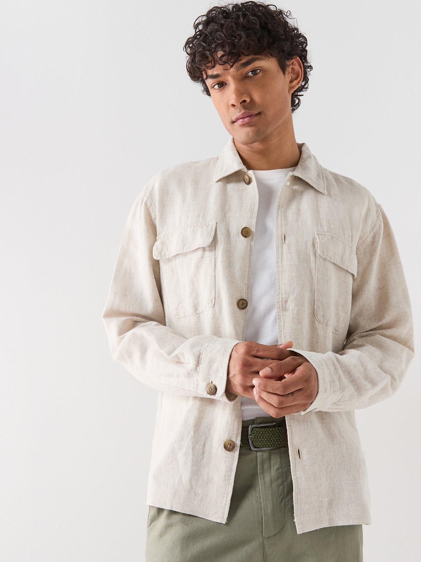 Selected Leroy Linen Blend Overshirt - Cream