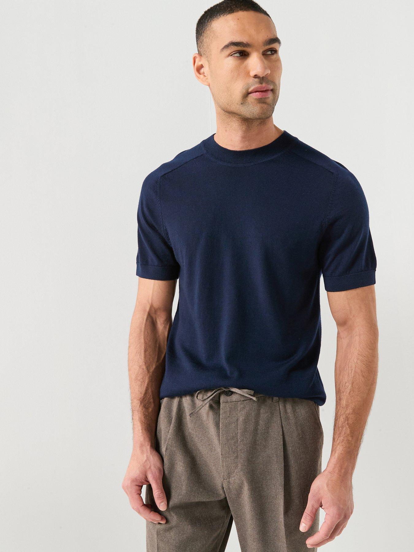Image 1 of 5 of Selected Selected Tray Merino Knitted T-shirt