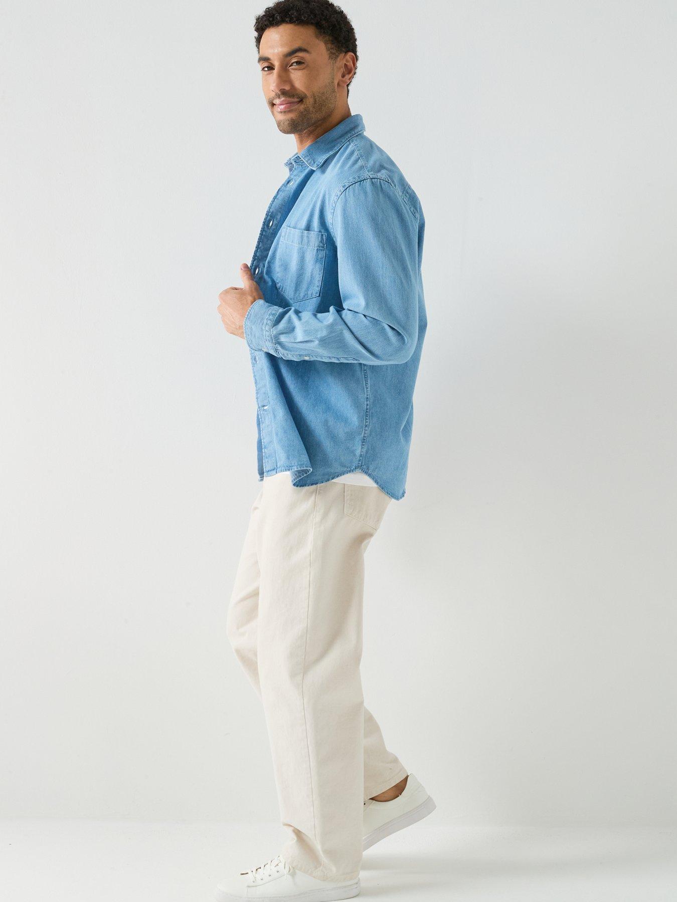 Image 6 of 6 of Selected Carlo Long Sleeve Denim Shirt - Blue