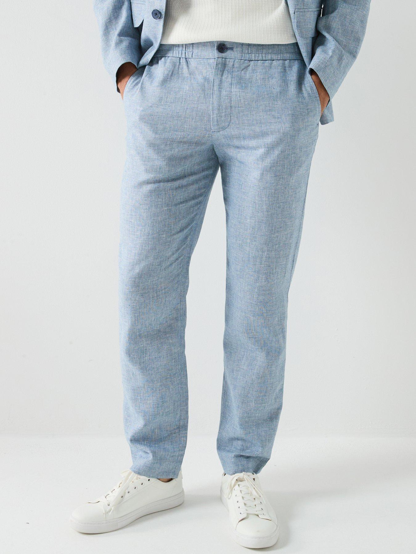 Selected Malik Suit Trousers, Light Blue, Size 34R, Men