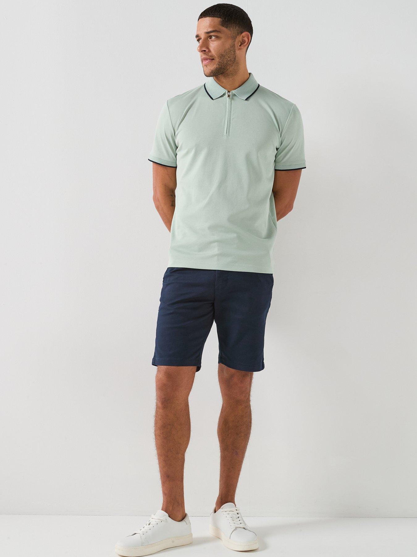 Image 3 of 4 of Selected Selected Fave Zip Short Sleeve Polo Shirt