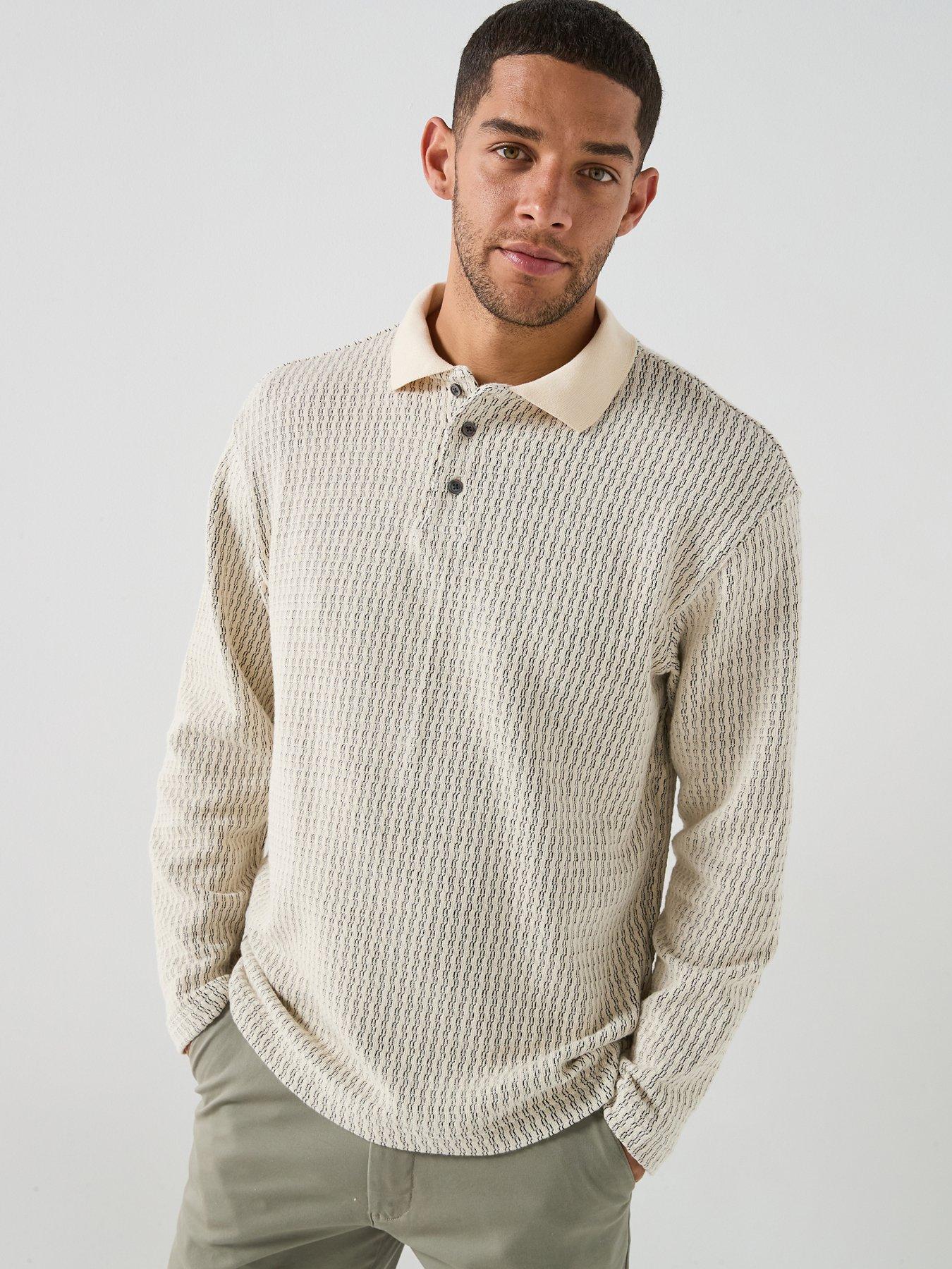 Selected Gabriel Long Sleeve Sweat Polo Shirt - White