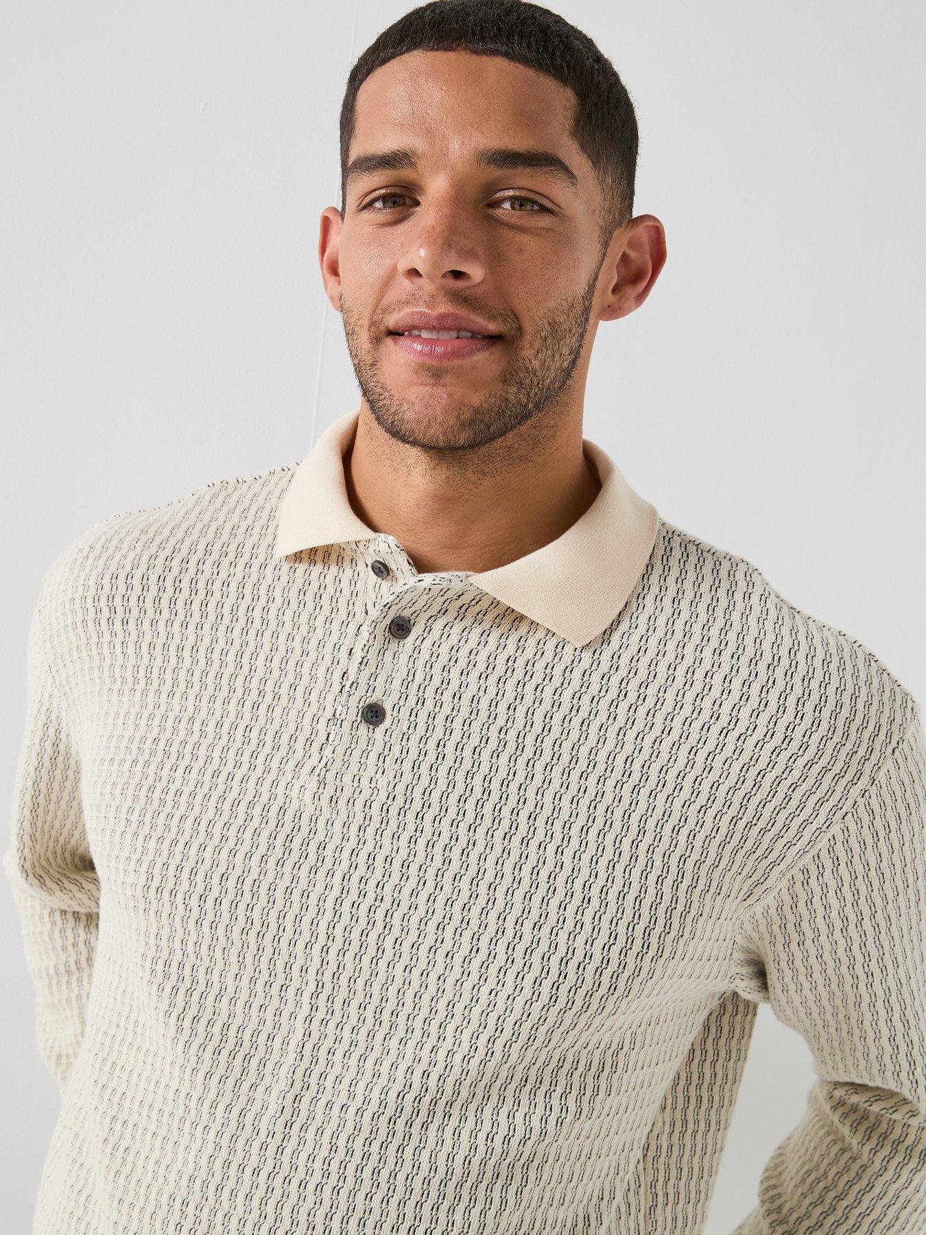 Image 4 of 4 of Selected Selected Gabriel Long Sleeve Sweat Polo Shirt