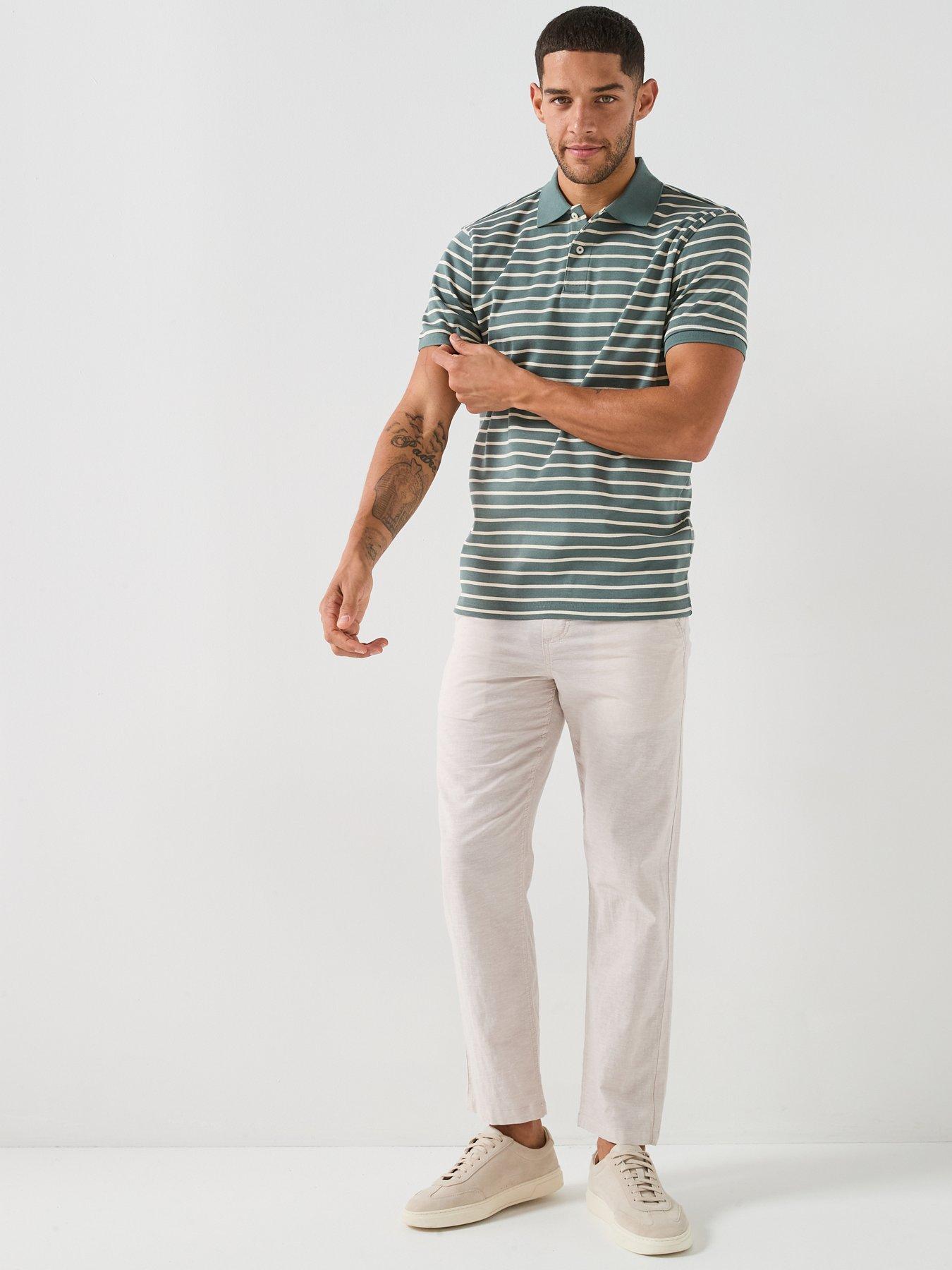 Image 3 of 4 of Selected Selected Dean Stripe Short Sleeve Polo Shirt