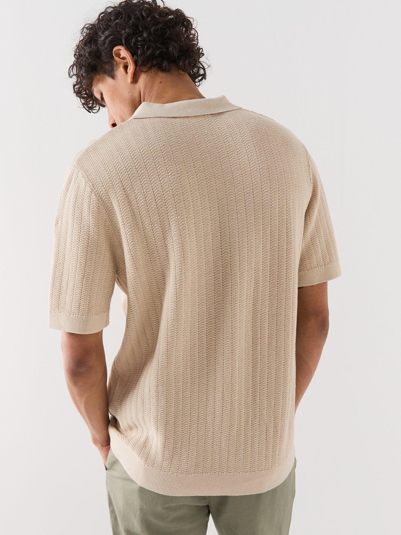 Image 2 of 5 of Selected Selected Mattis Linen Blend Open Collar Polo Shirt
