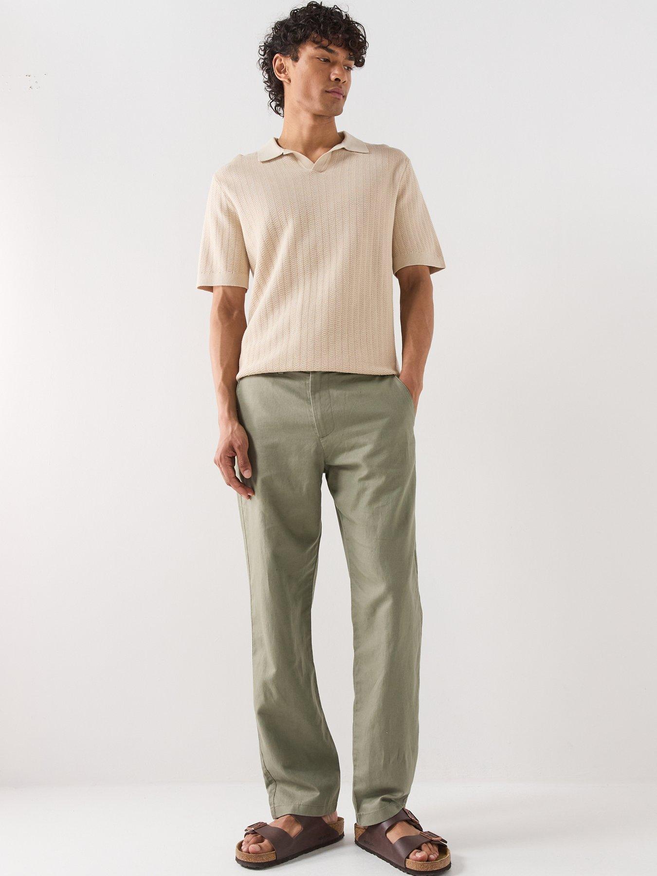 Image 3 of 5 of Selected Selected Mattis Linen Blend Open Collar Polo Shirt