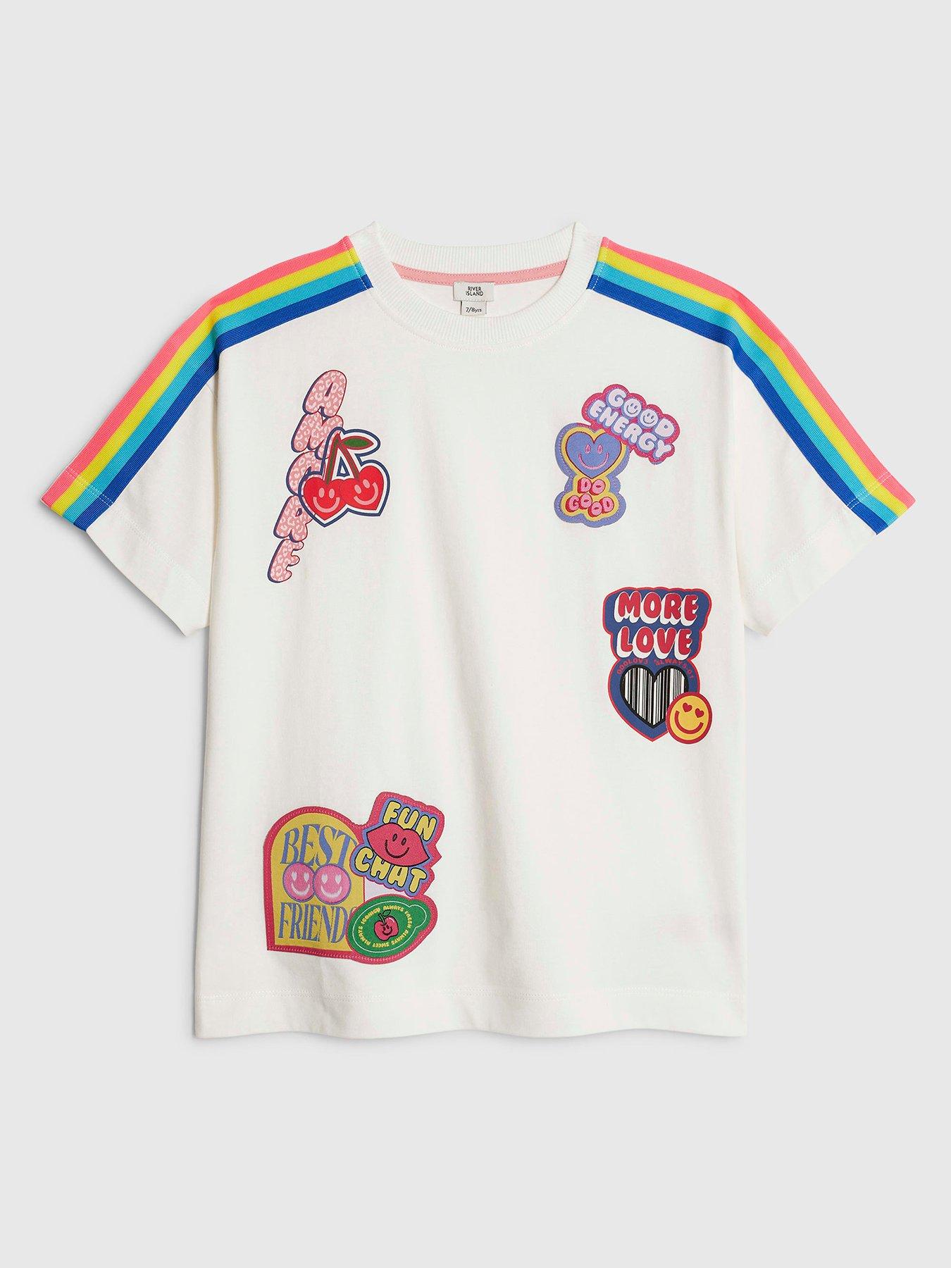 T-shirt Basique River Island Fille 11-12 Ans – Bleu, Coton, Col Rond
