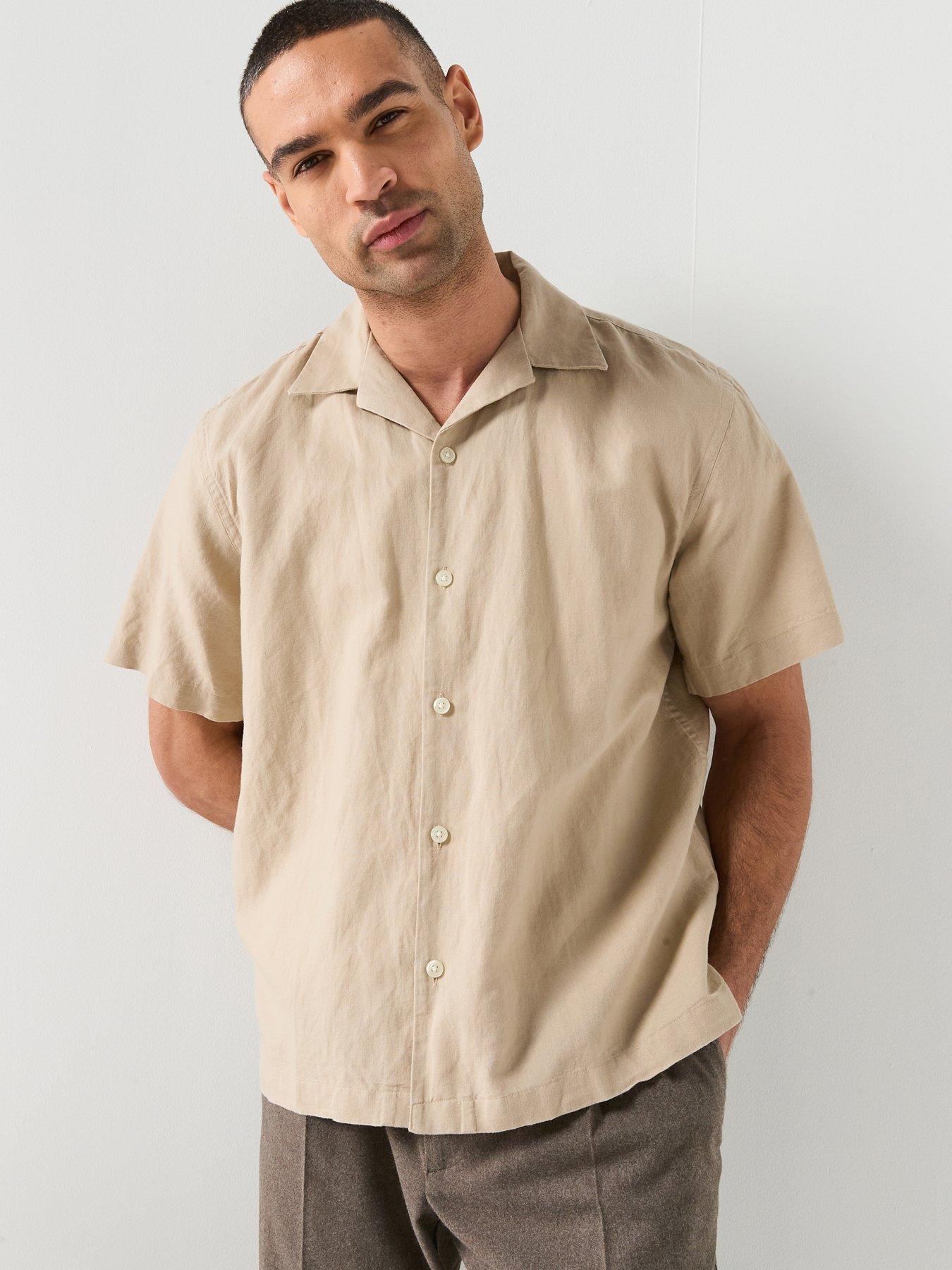 Selected Clay Short Sleeve Linen Blend Shirt