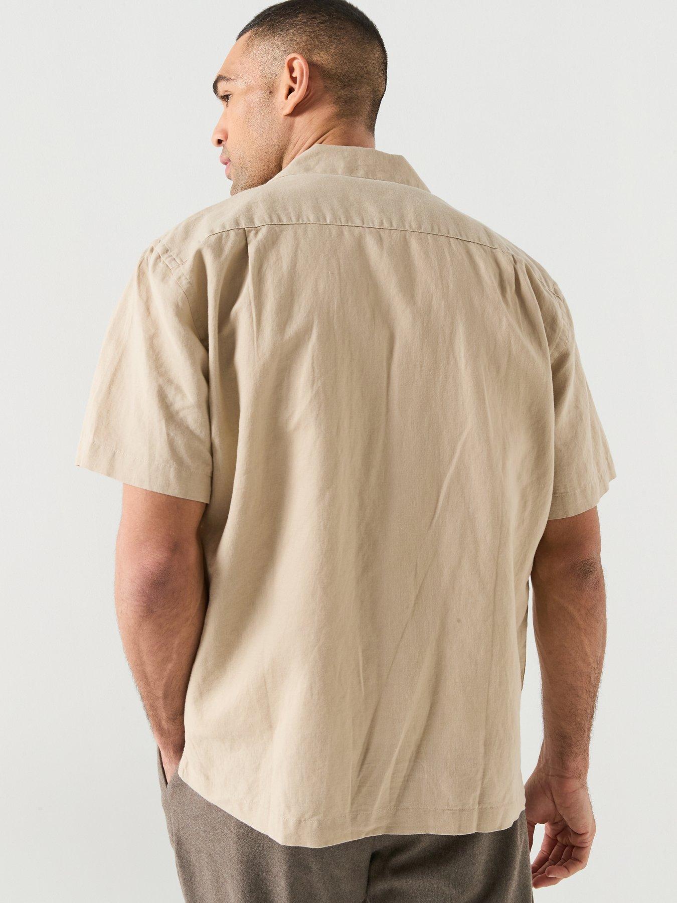 Image 2 of 5 of Selected Selected Clay Short Sleeve Linen Blend Shirt