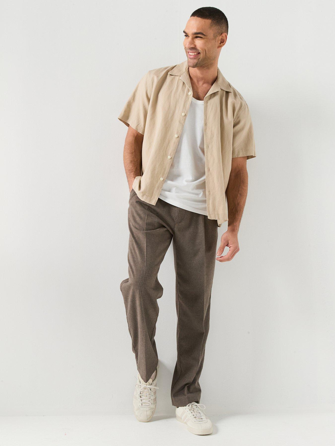 Image 3 of 5 of Selected Selected Clay Short Sleeve Linen Blend Shirt