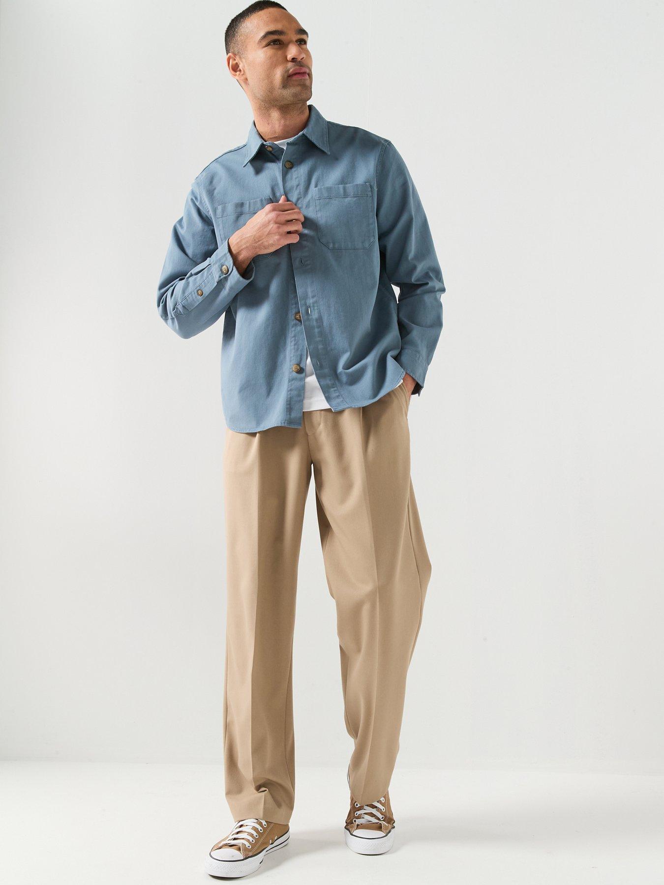 Image 3 of 6 of Selected Travis Twill Overshirt - Blue