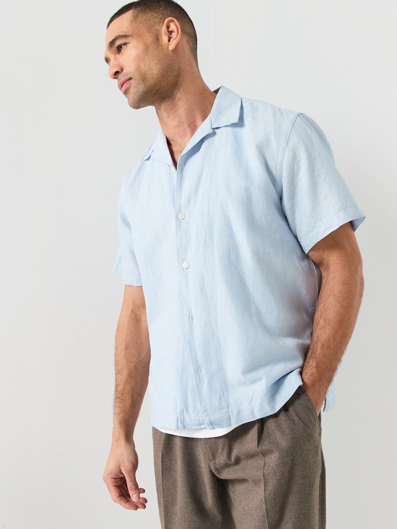 Image 6 of 6 of Selected Clay Short Sleeve Linen Blend Stripe Shirt