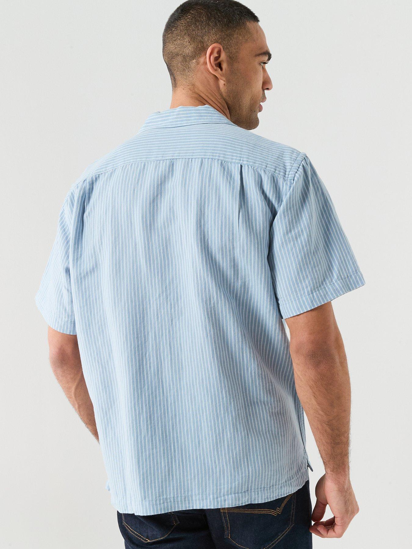 Image 2 of 5 of Selected Clay Short Sleeve Linen Blend Shirt - Blue