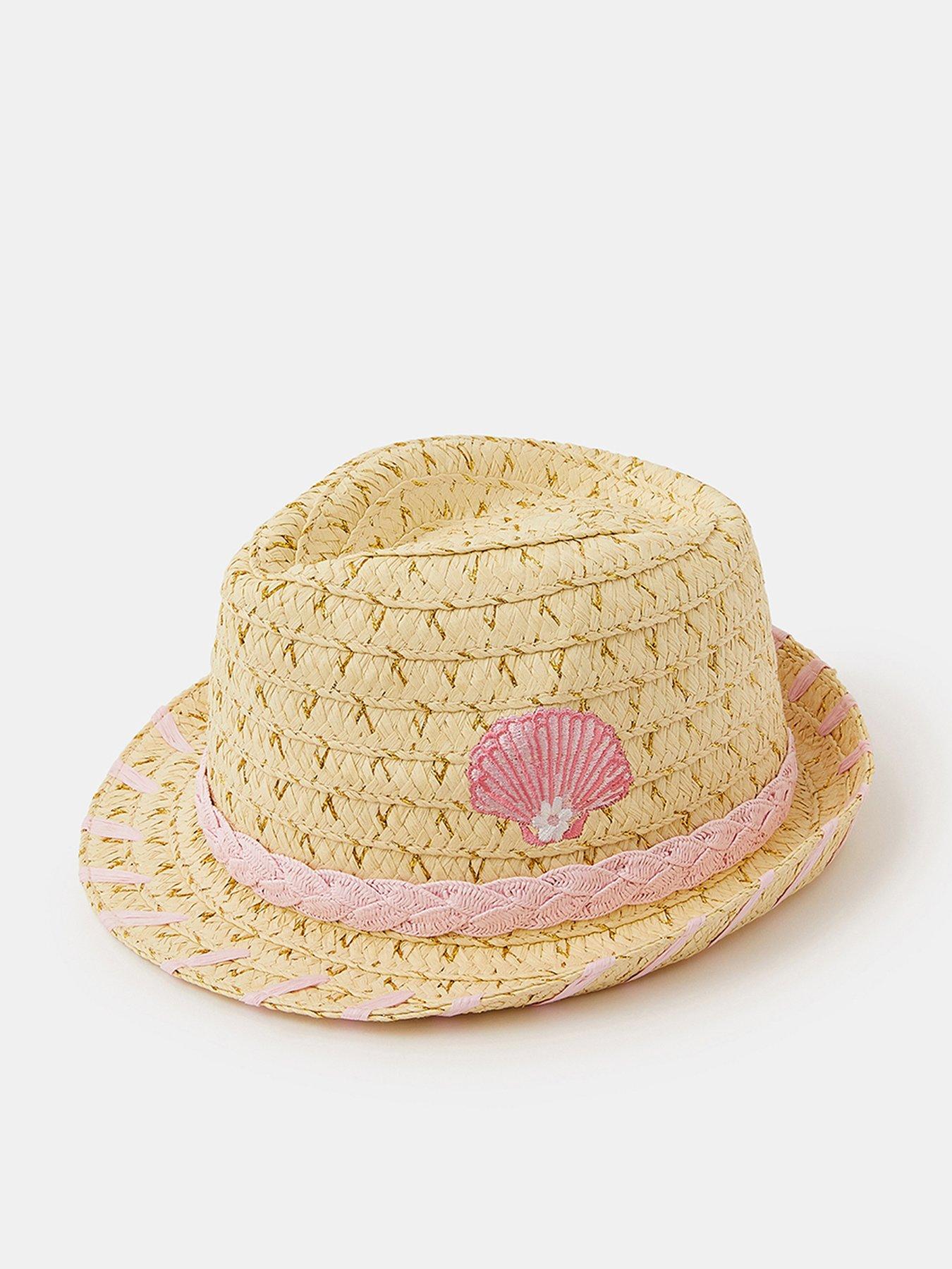 Accessorize Girls Seashell Trilby Hat - Beige