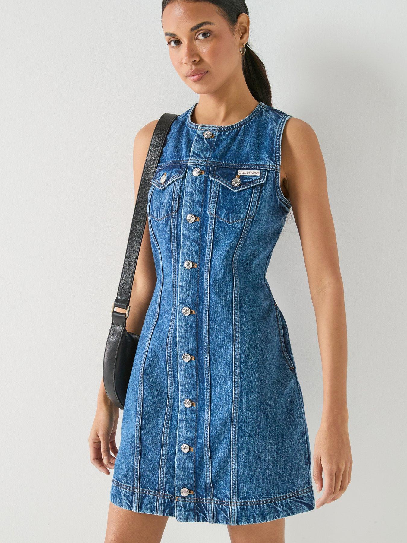 Calvin Klein Jeans: Shirt Mini Dress - Blue