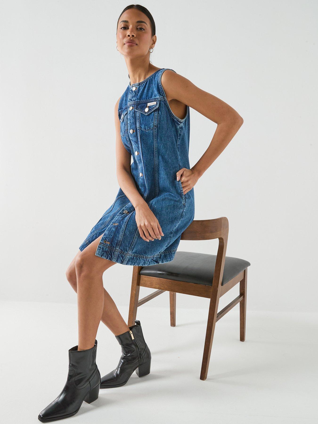 Image 6 of 6 of Calvin Klein Jeans Shirt Mini Dress - Blue