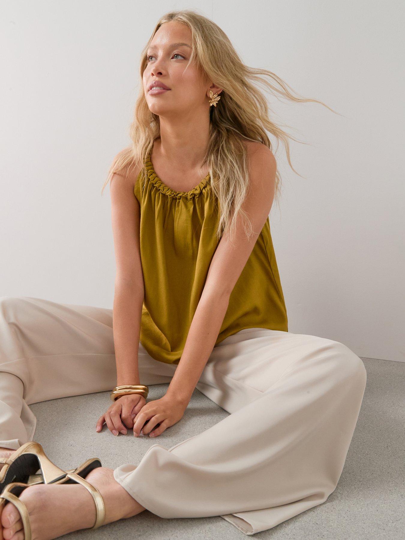 The Very Collection Flowy Sleeveless Blouse - Green
