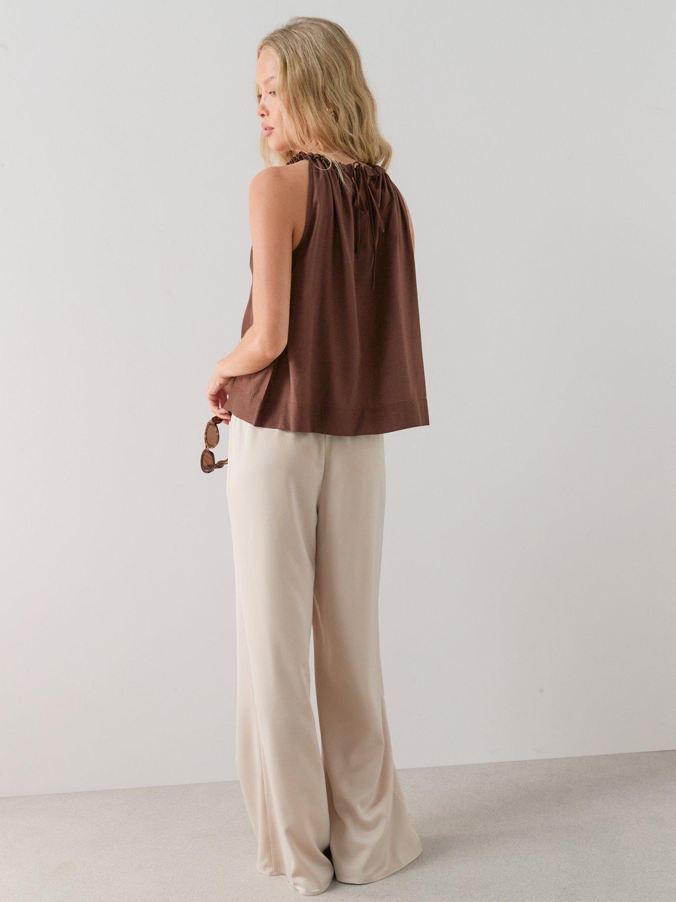 Image 2 of 6 of The Very Collection Twist Neckline Blouse - Brown