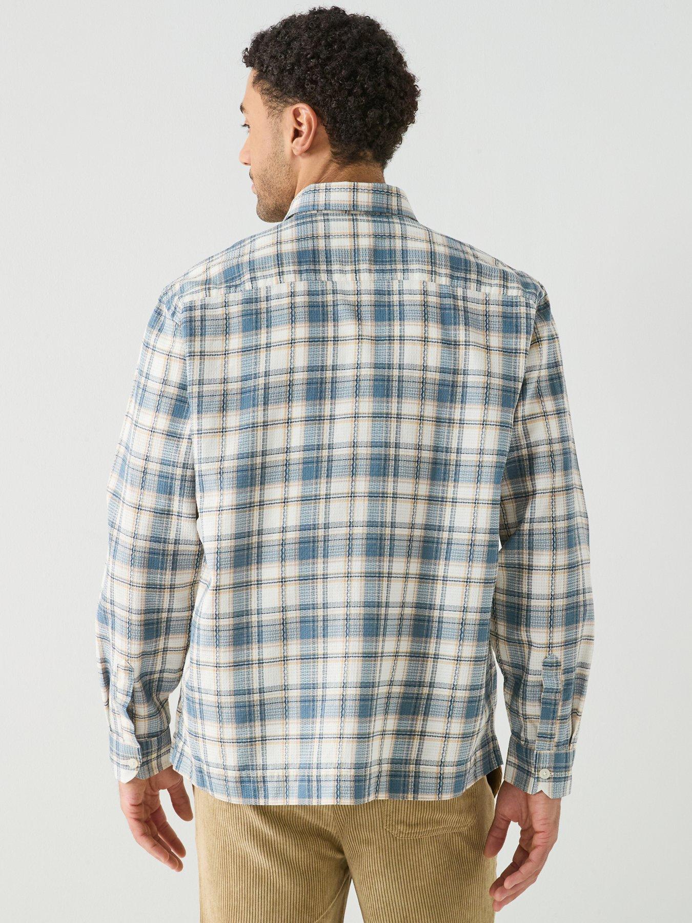 Image 2 of 6 of Selected Landon Check Long Sleeve Shirt - Blue