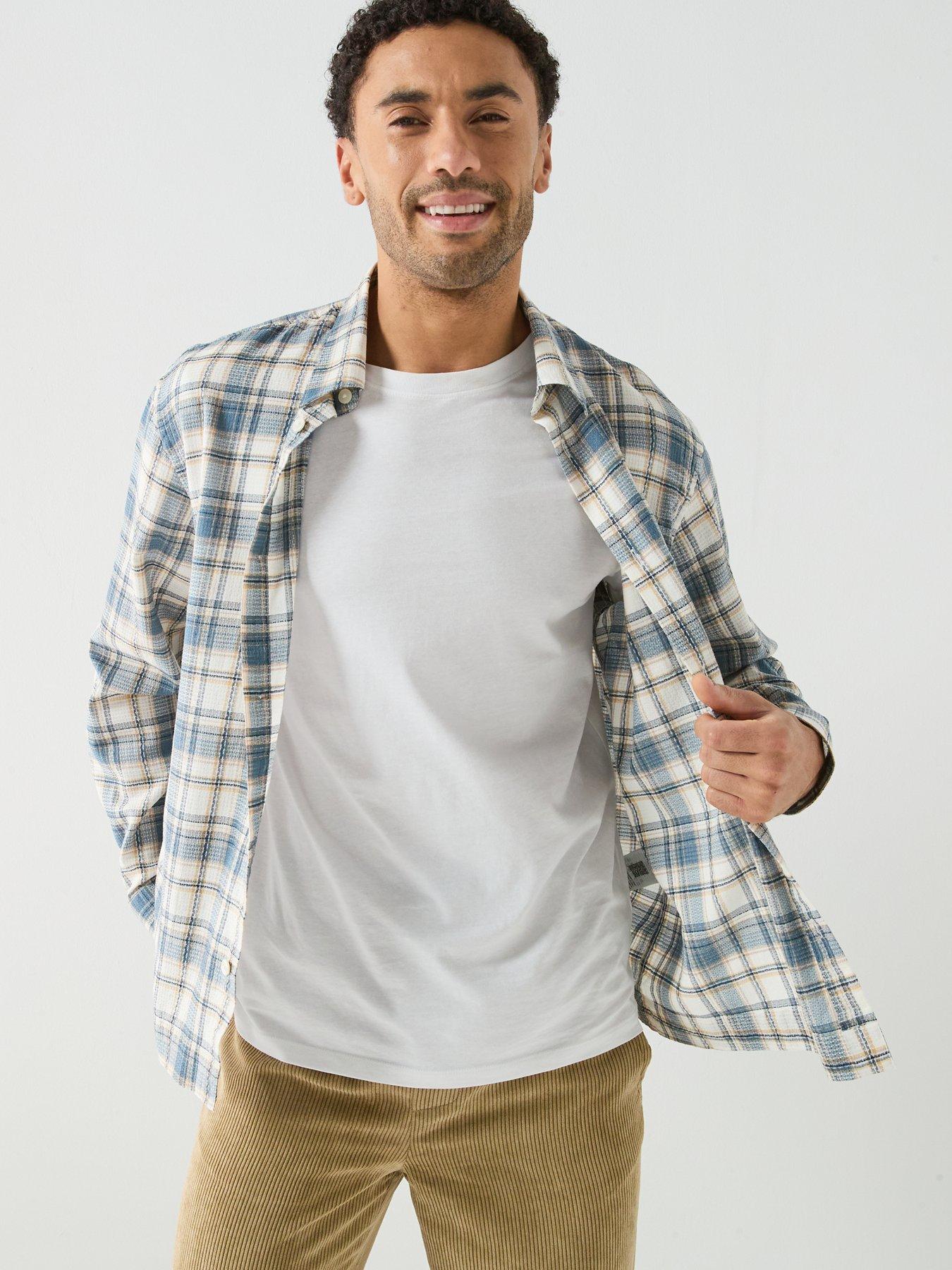 Image 5 of 6 of Selected Landon Check Long Sleeve Shirt - Blue