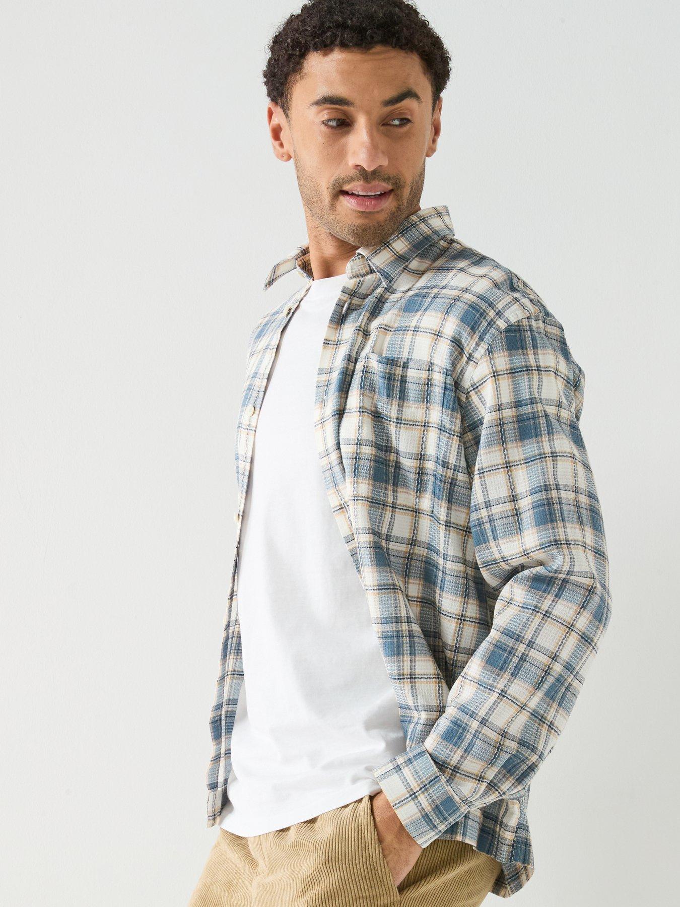 Image 6 of 6 of Selected Landon Check Long Sleeve Shirt - Blue