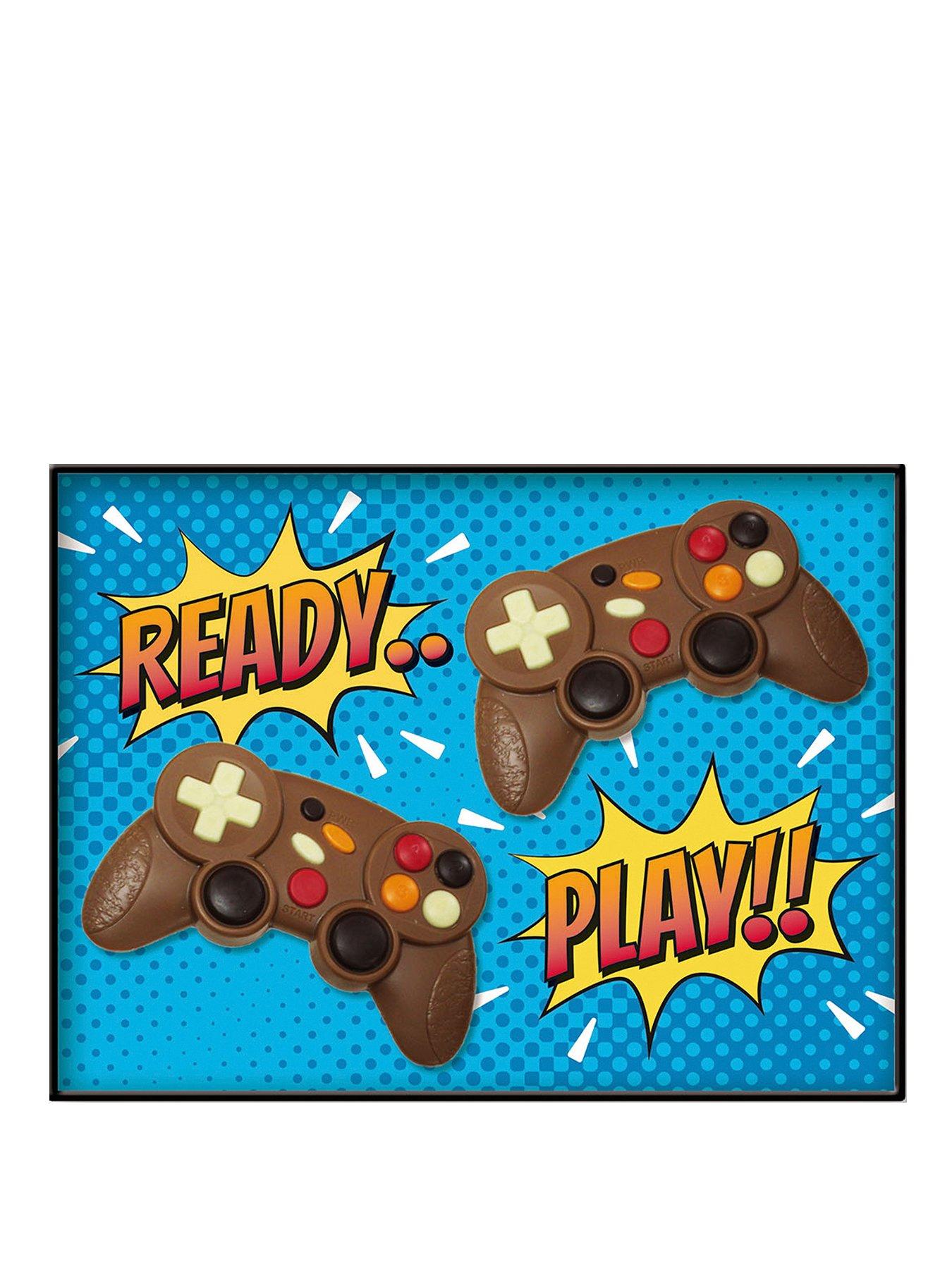 Image 1 of 1 of Decorated milk chocolate twin game controllers in gift box