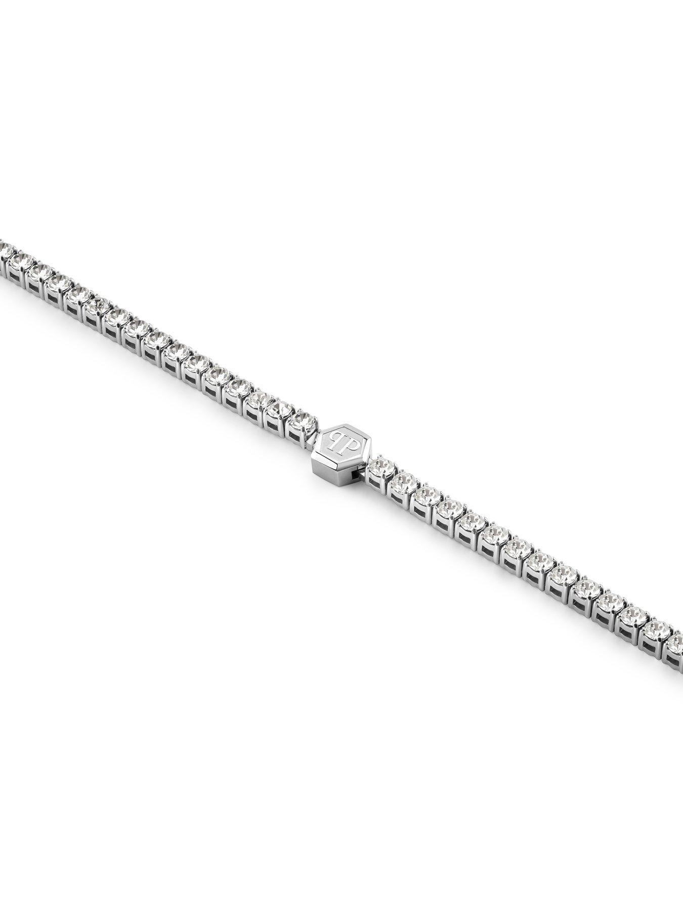 Image 2 of 3 of Philipp Plein PLEIN TENNIS, Stainless steel, White crystals 3D hexagon bracelet