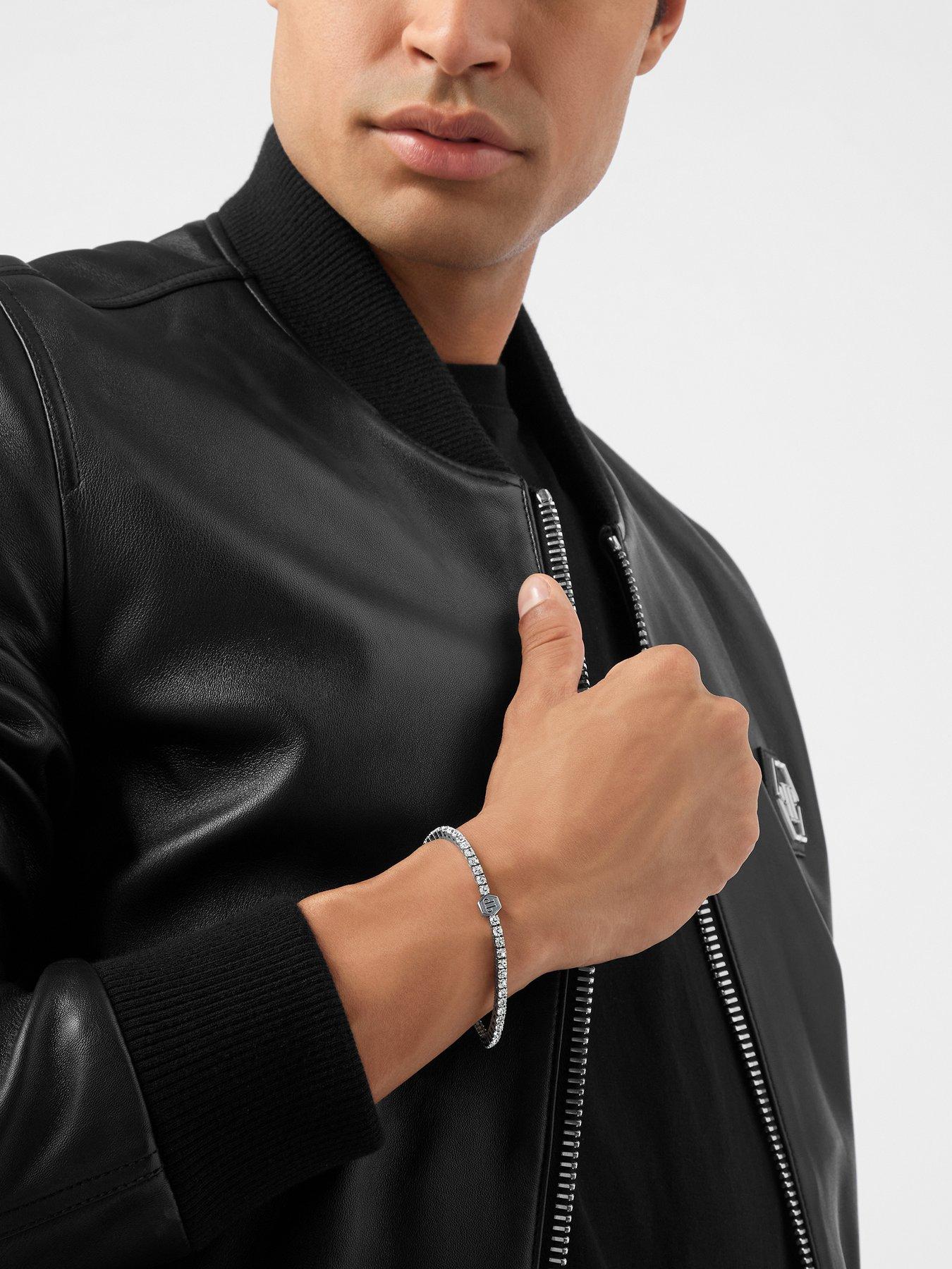 Image 3 of 3 of Philipp Plein PLEIN TENNIS, Stainless steel, White crystals 3D hexagon bracelet