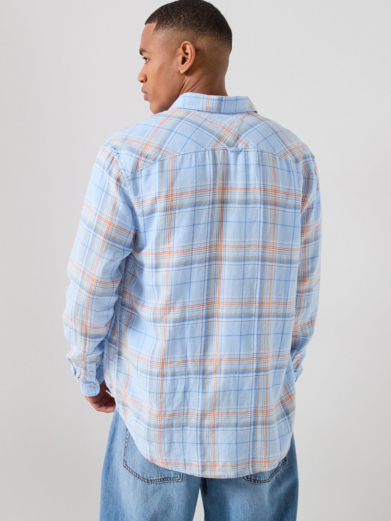 Image 2 of 5 of Tommy Jeans Relaxed Linen Blend Check Shirt - Sweet Blue Big Check