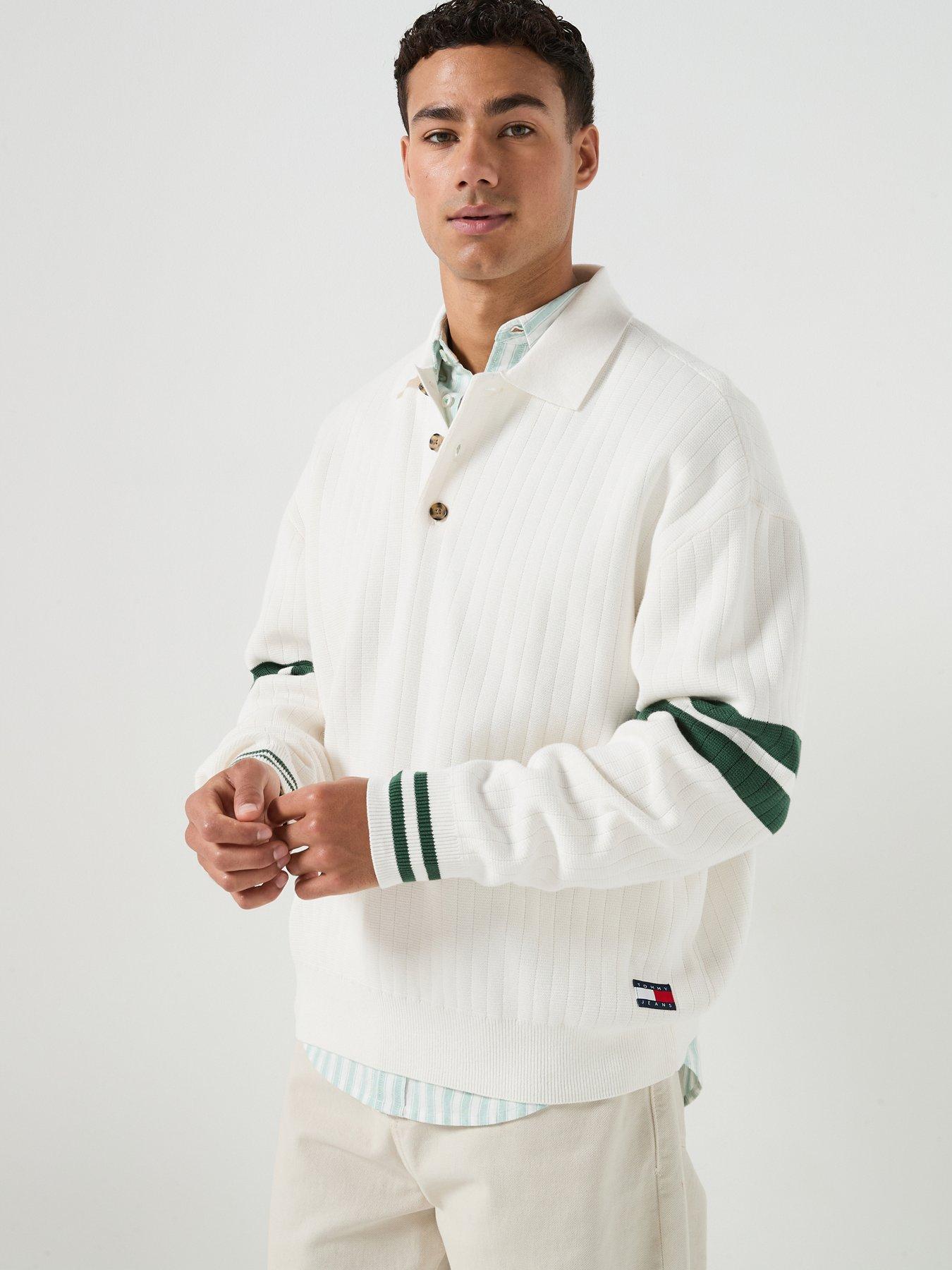 Tommy Jeans 90s Knitted Polo Shirt - White